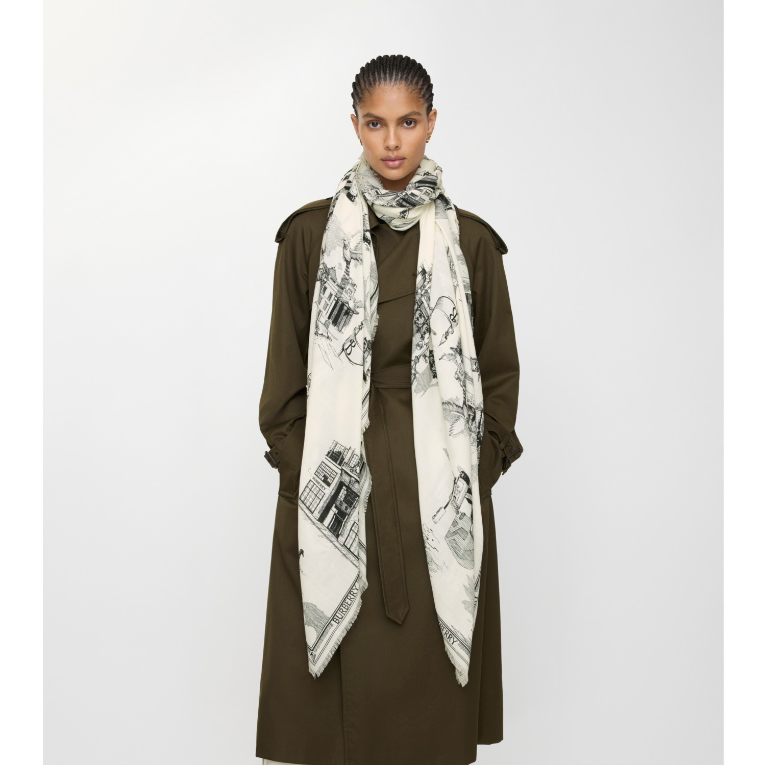 London Landmarks Wool Silk Scarf