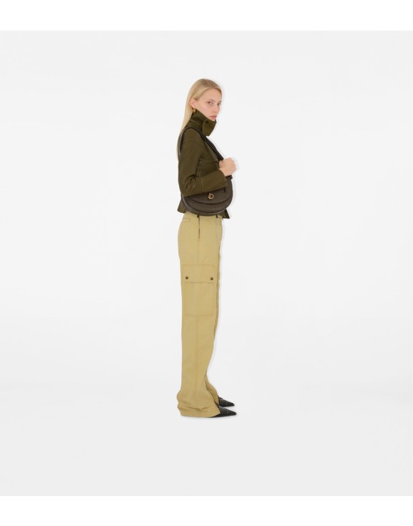 Pantalon zippé en coton et lin