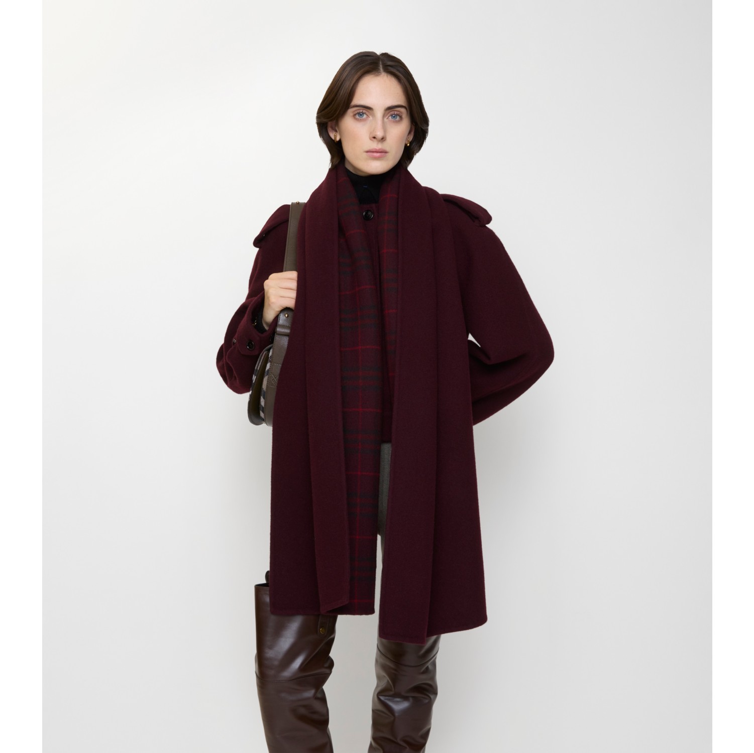 Detachable Scarf Wool Jacket