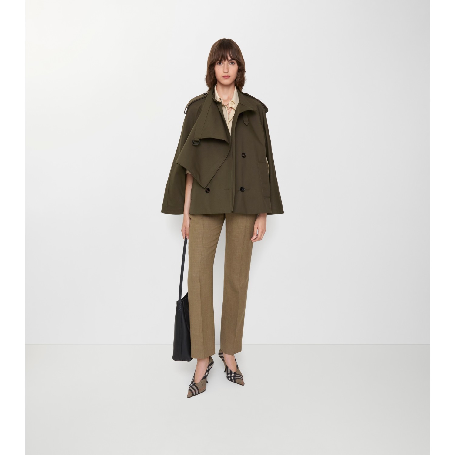 Bonded Cotton Trench Cape