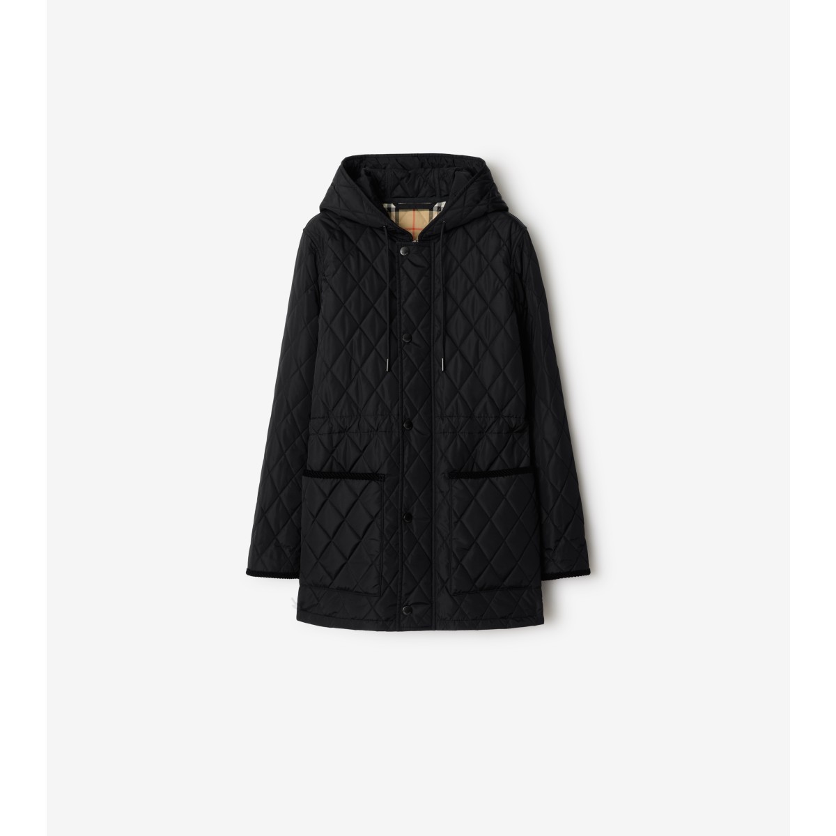  Check Quilted Nylon Parka