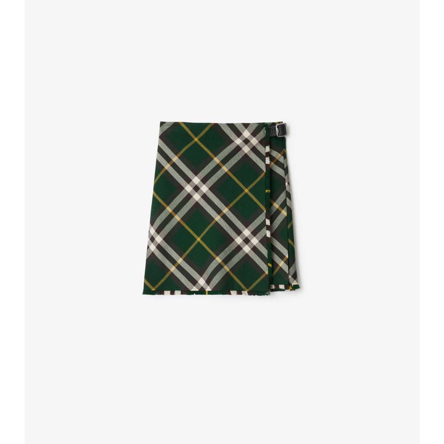 Check Wool Kilt in Ivy - Women | Burberry® Official