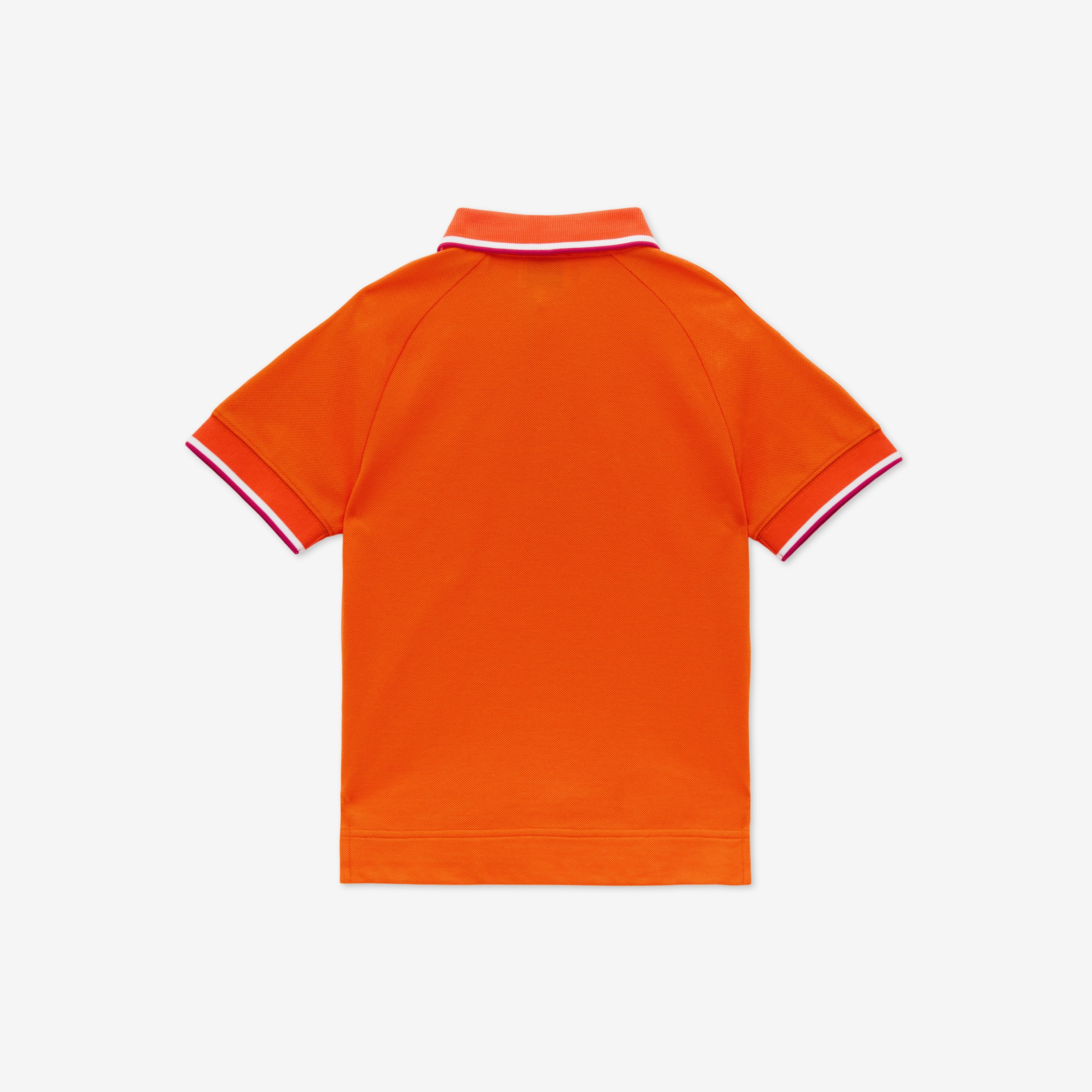 Logo Script Print Cotton Piqué Polo Shirt in Light Coral Orange | Burberry® Official - 2