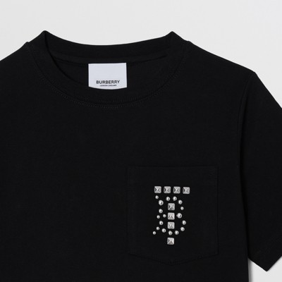 Monogram Motif Cotton T-shirt in Black - Boy | Burberry® Official