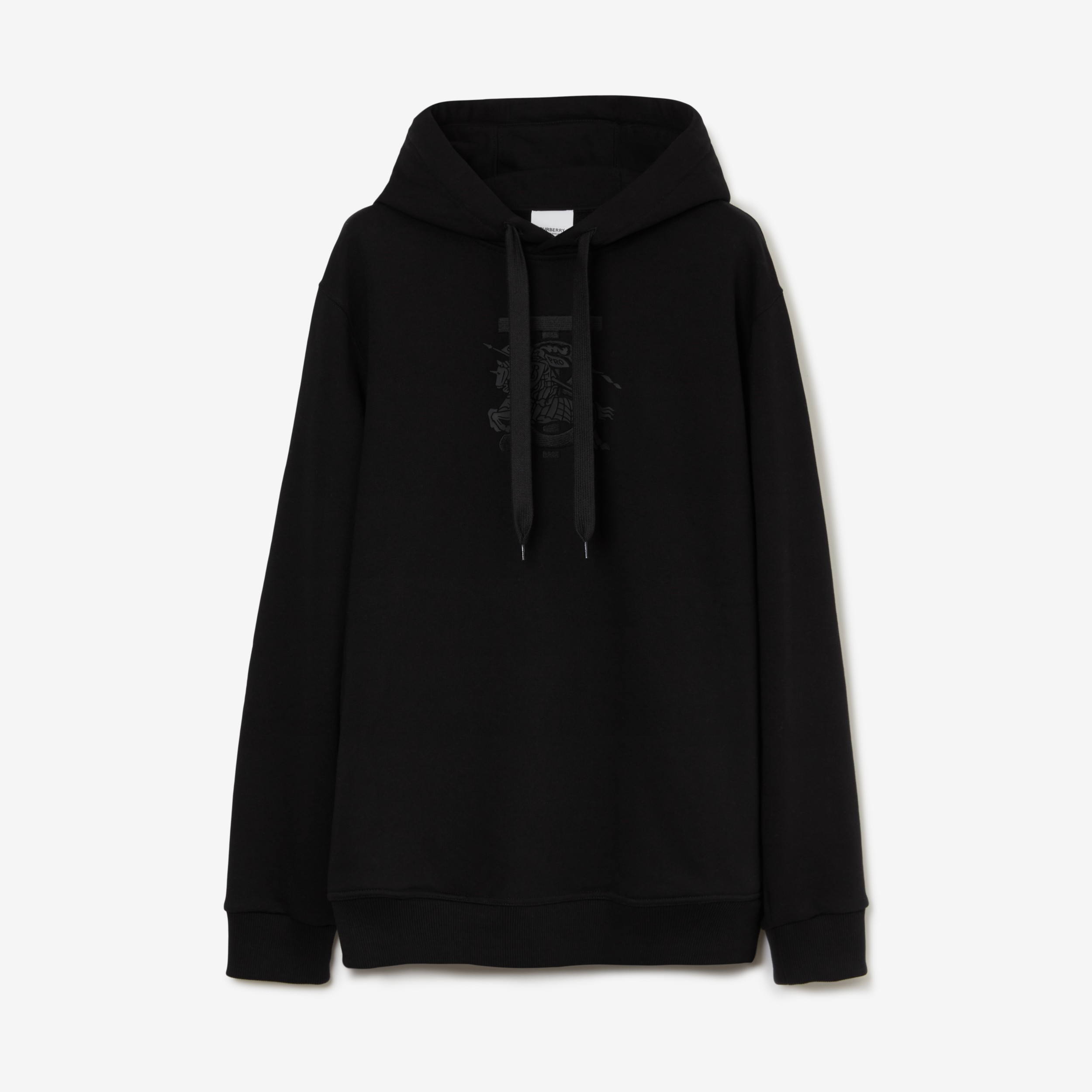 Embroidered Monogram EKD Cotton Hoodie in Black - Men | Burberry® Official