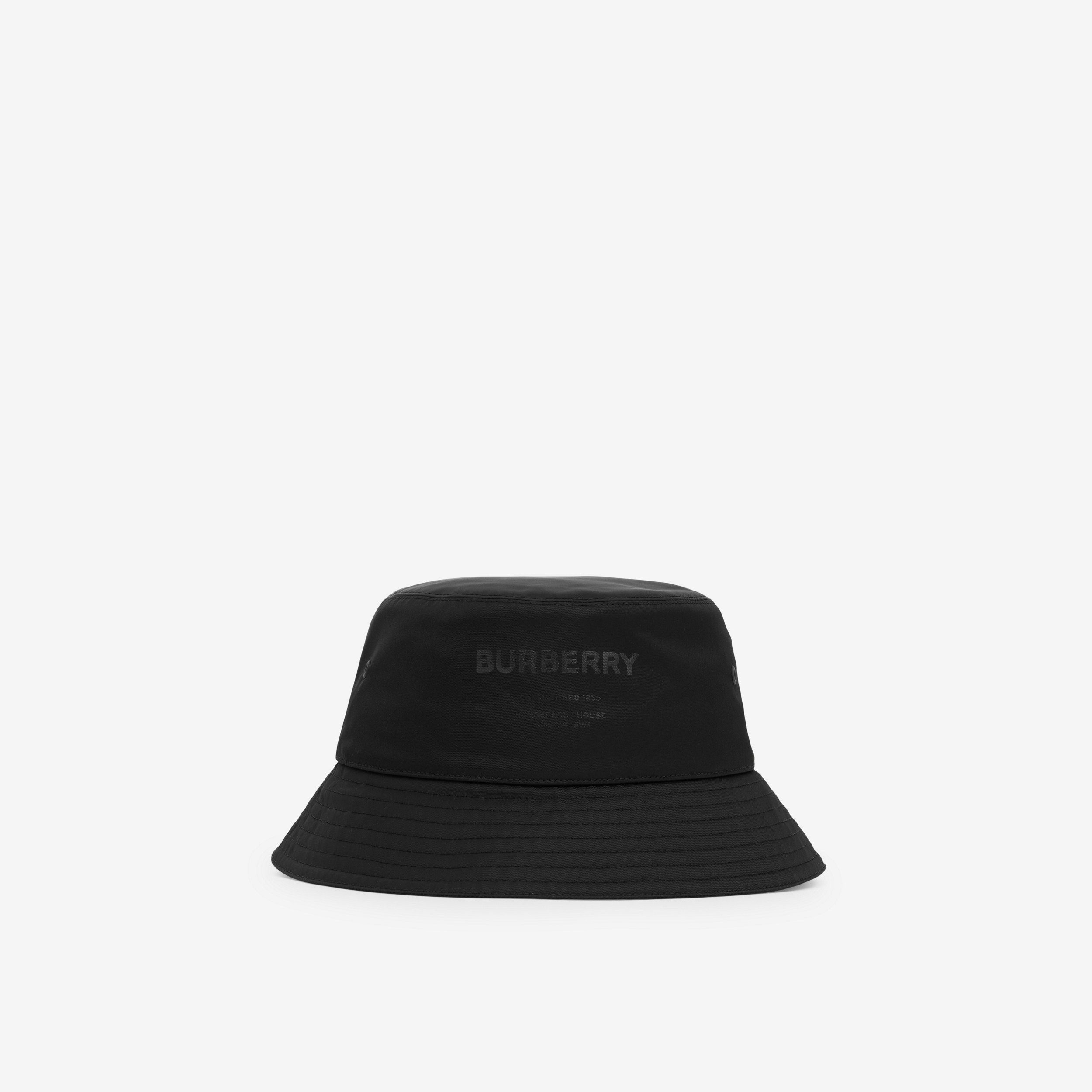 Chapéu Bucket de nylon com estampa Horseferry (Preto) | Burberry® oficial - 1