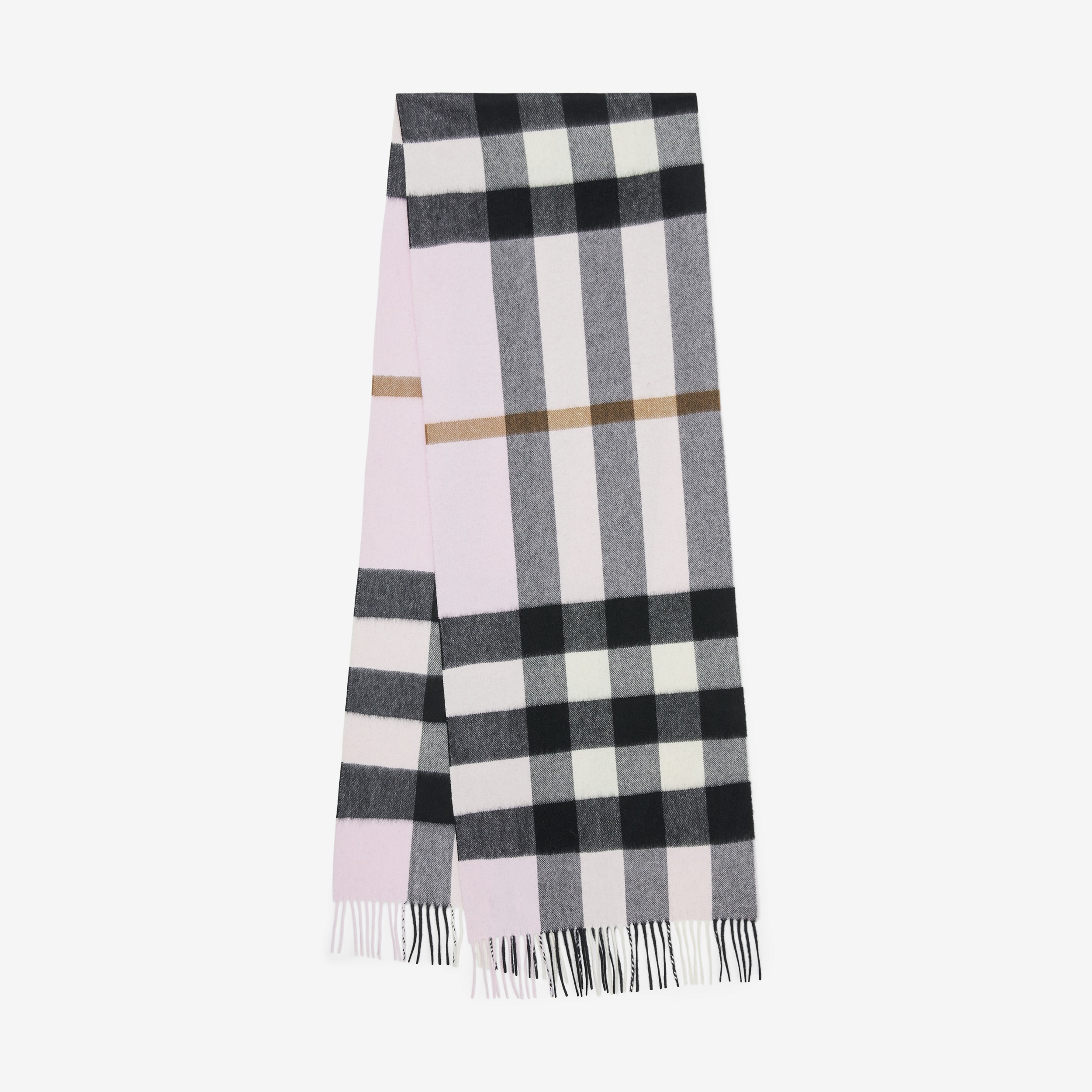 Check Cashmere Scarf in Pale Candy Pink | Burberry® Official - 1