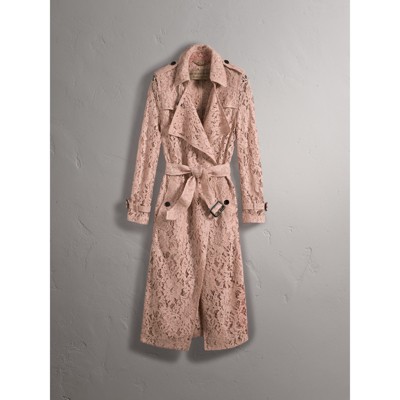burberry pink lace trench coat
