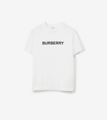 Logo Cotton T-shirt in Black - Women | Burberry® Official