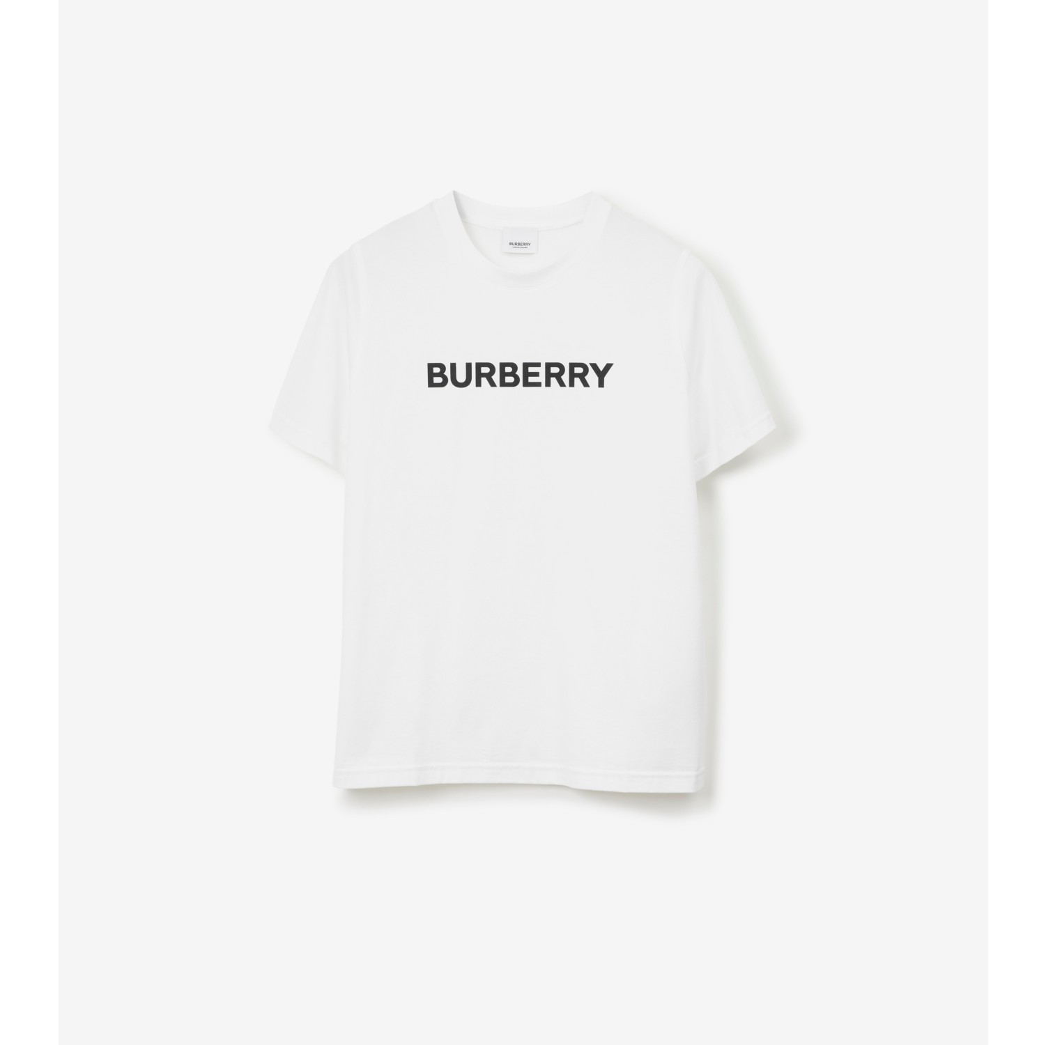 Logo Cotton T-shirt in White - Women | Burberry® Official