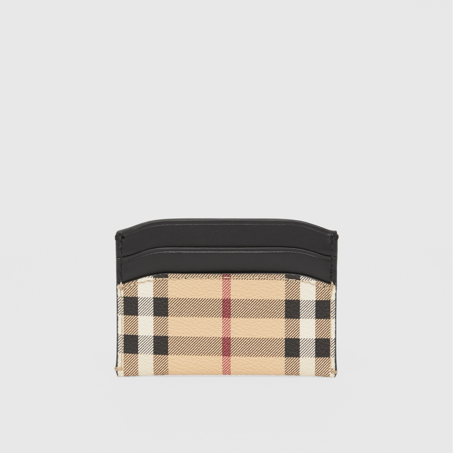 Burberry Kier Check E-Canvas & Leather Card Case