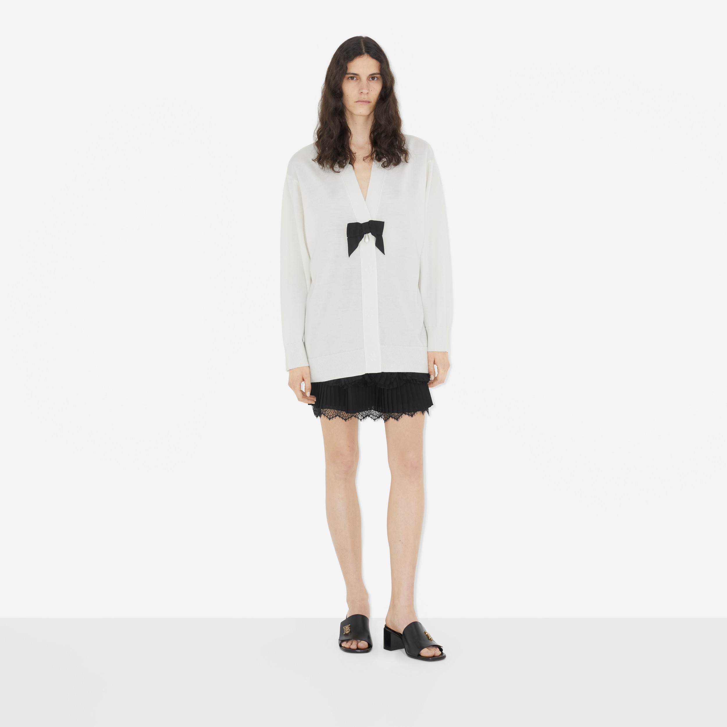 Cardigan oversize en laine (Blanc Optique) - Femme | Site officiel Burberry® - 2