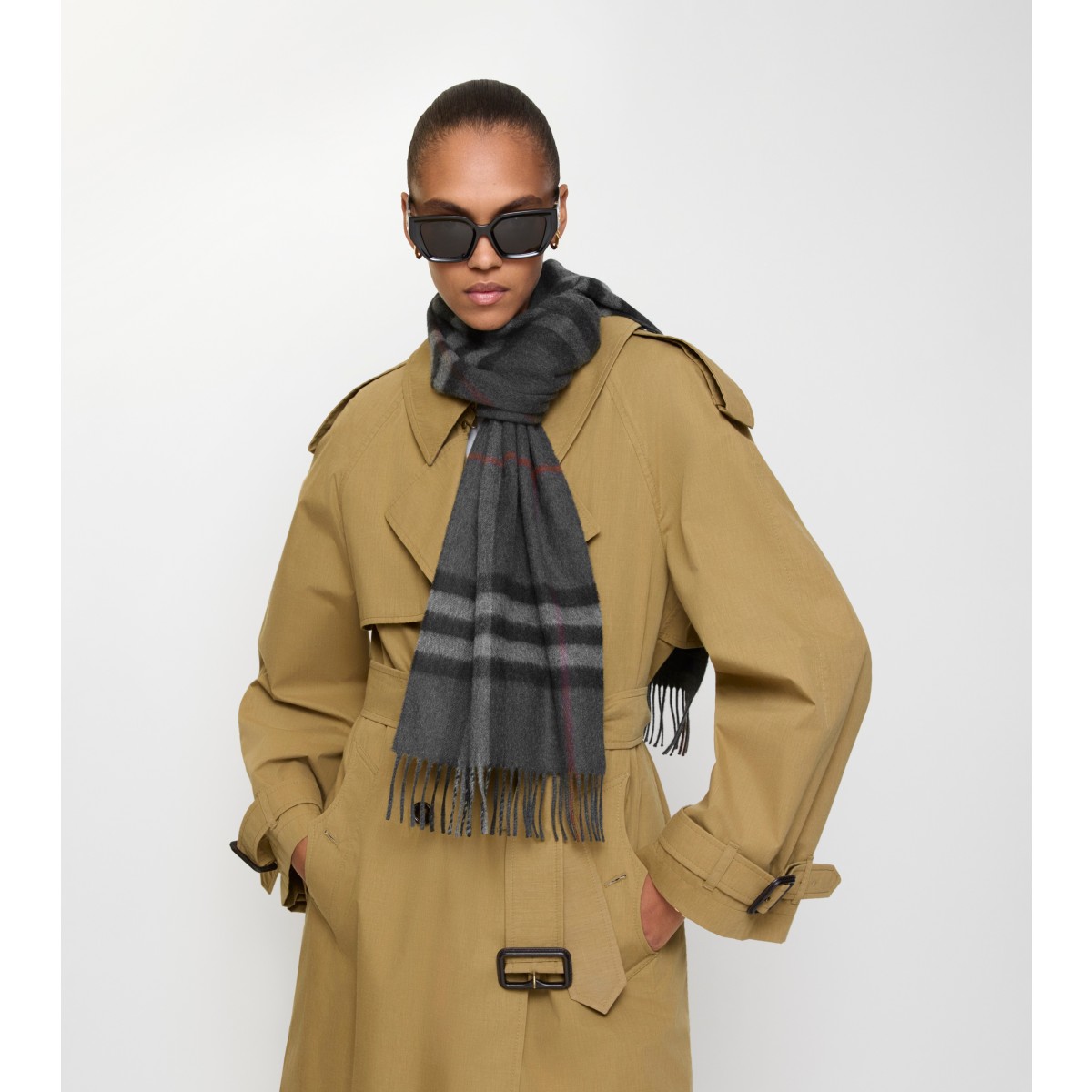  Check Cashmere Scarf