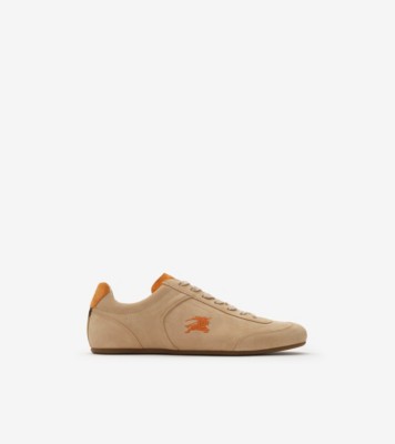 Suede Knight Runner Sneakers​ in Flax beige/pumpkin orange - Men