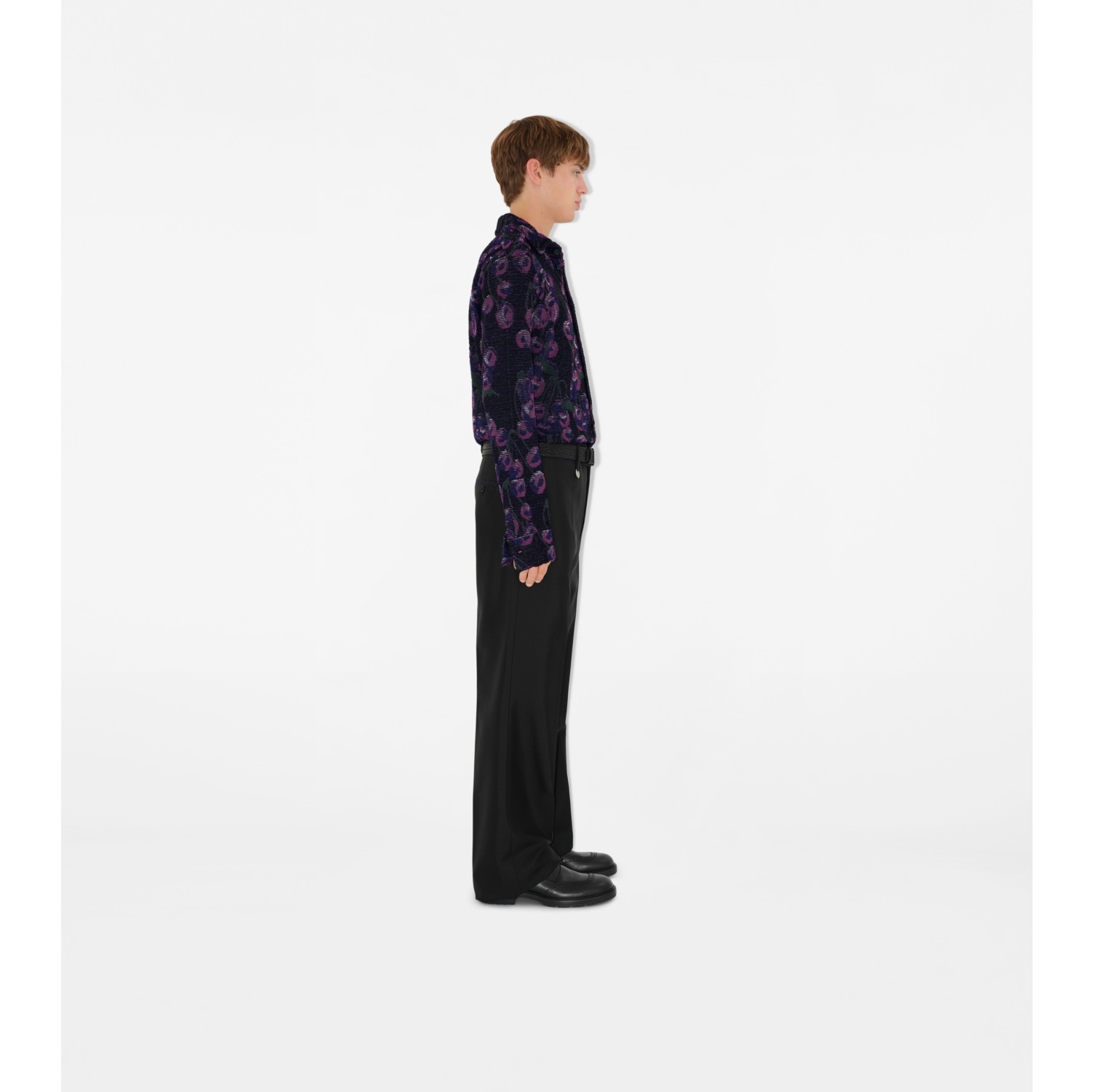 Baumwoll-Seidenhemd mit Kirschmuster