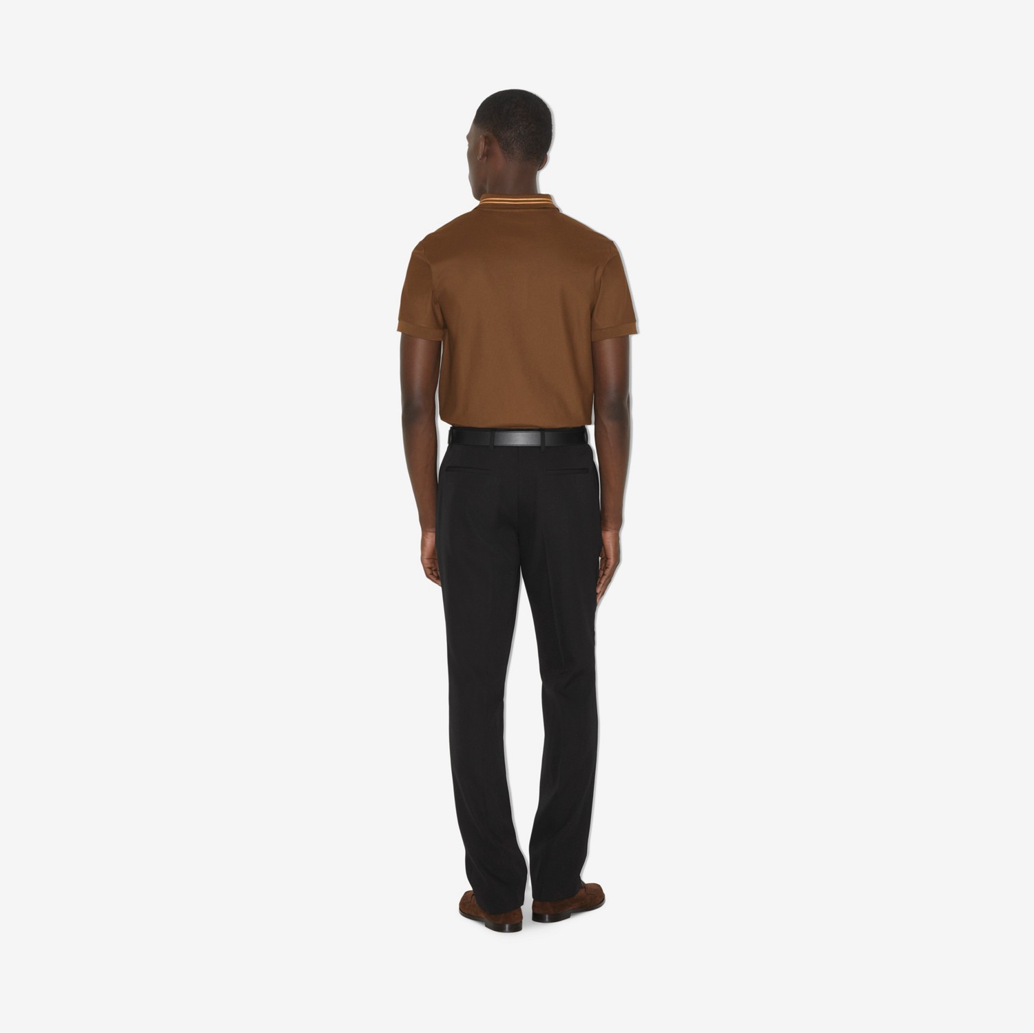Monogram Motif Cotton Polo Shirt in Dark Birch Brown - Men | Burberry® Official