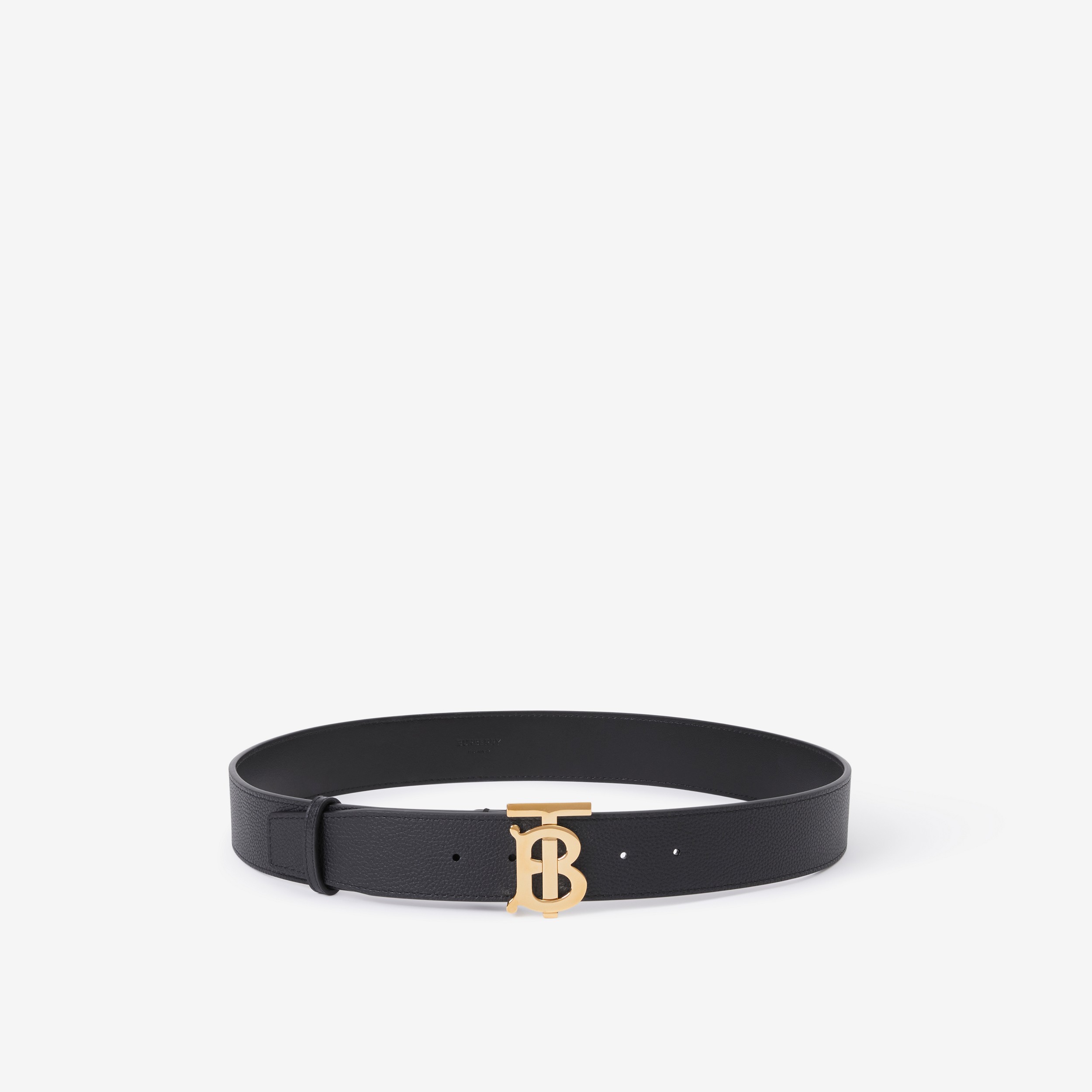 Leather Reversible Wide TB Belt in Black/gold - Men | Burberry® Official - 1