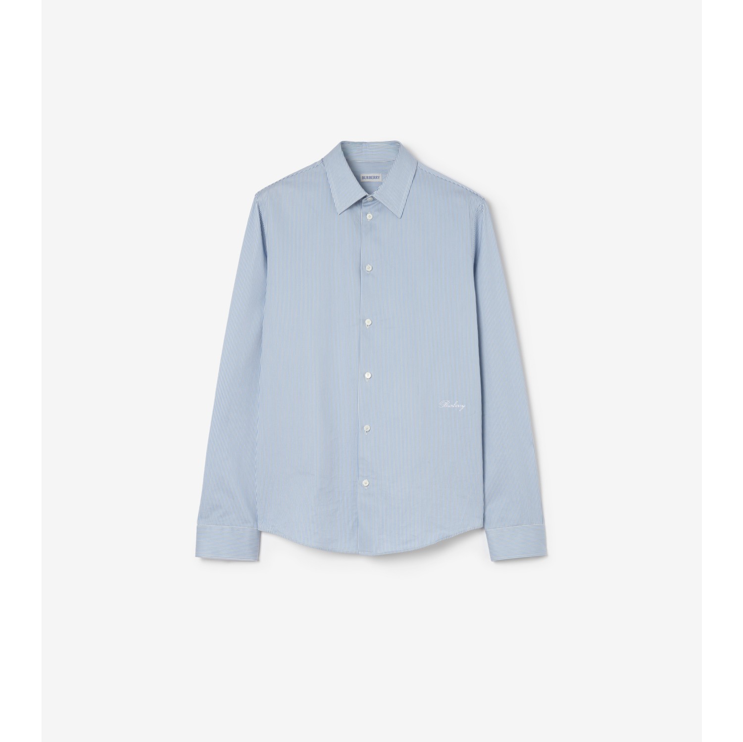 Chemise slim rayée en coton