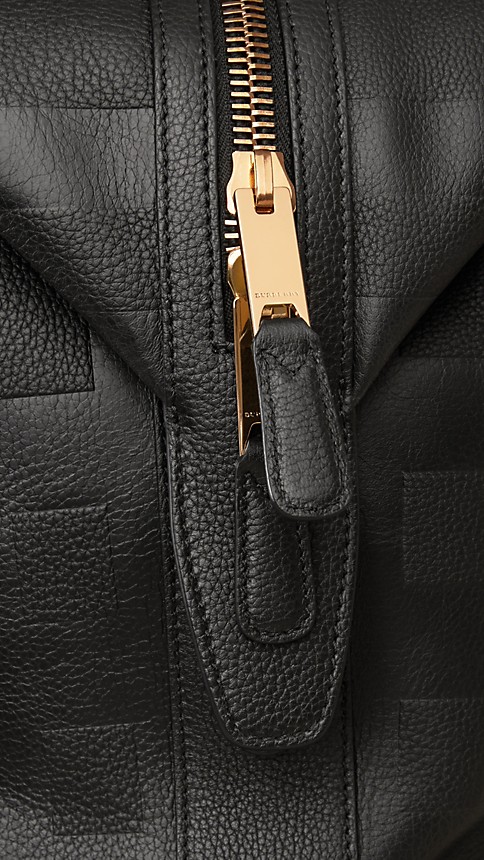Check Embossed Leather Holdall | Burberry