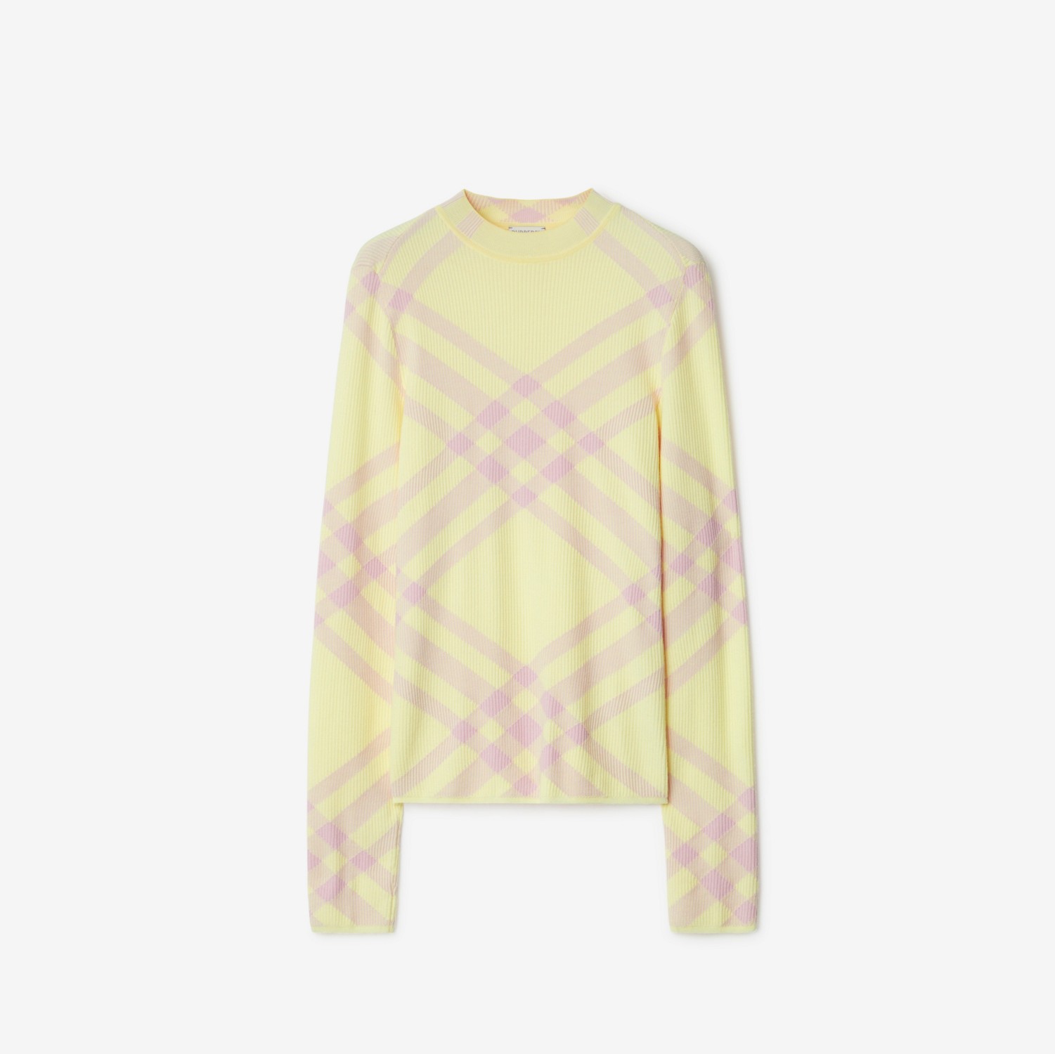 Check Wool Blend Sweater in Sherbet - Women | Burberry® Official