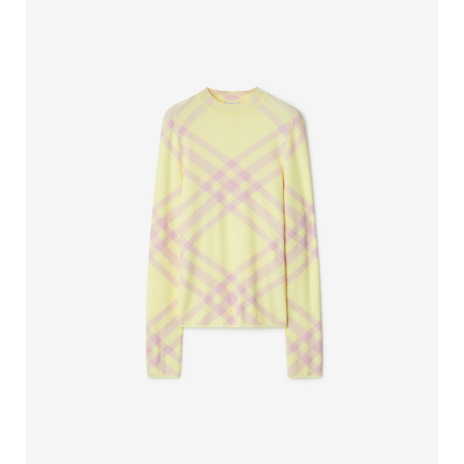 Check Wool Blend Sweater in Sherbet - Women | Burberry® Official