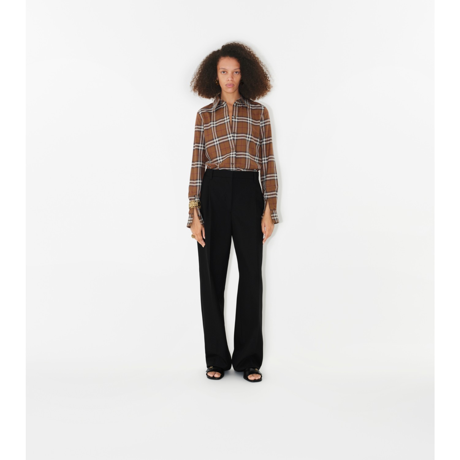 Womens Burberry brown Jersey Check Leggings