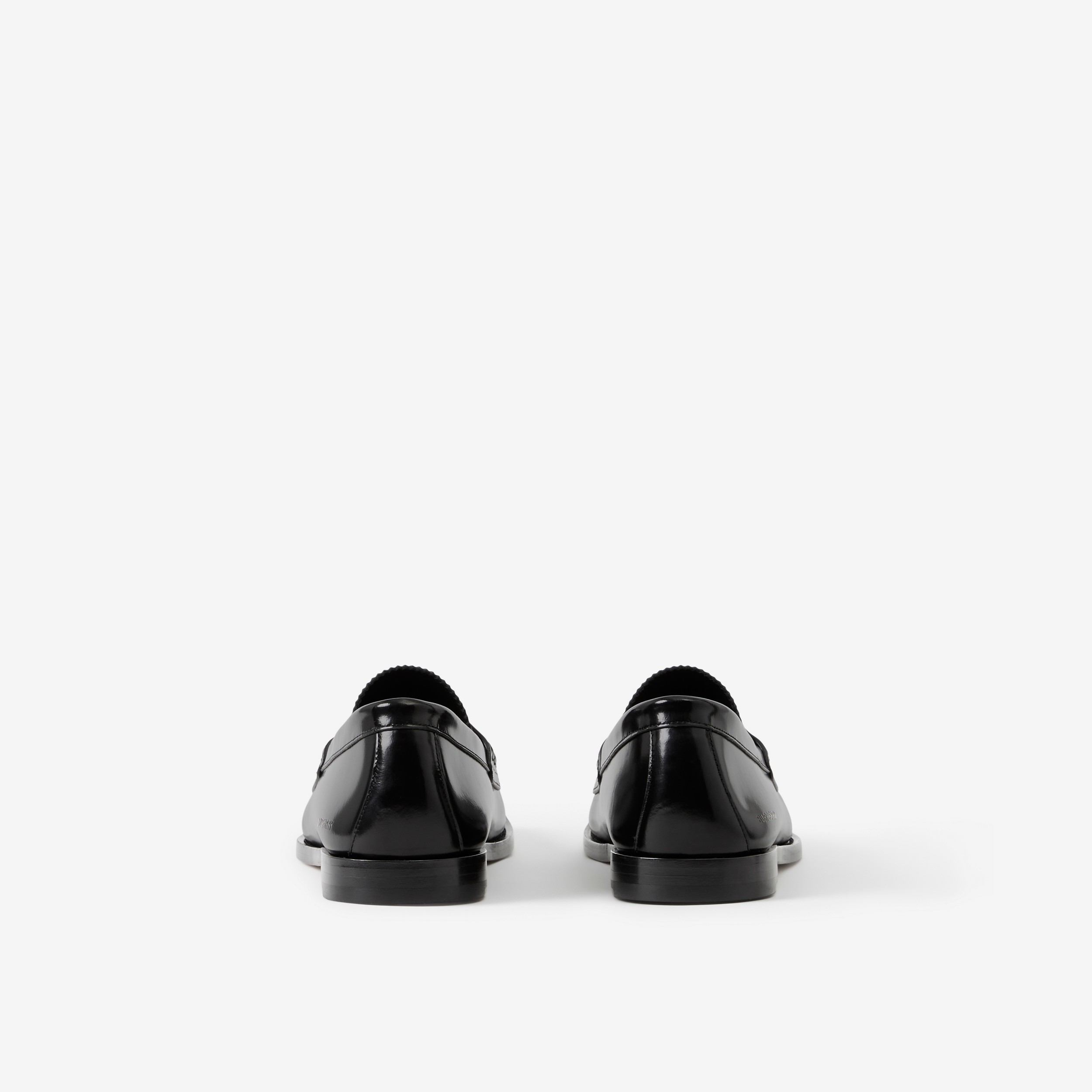 Check Panel Leather Loafers in Black - Men | Burberry® Official - 3