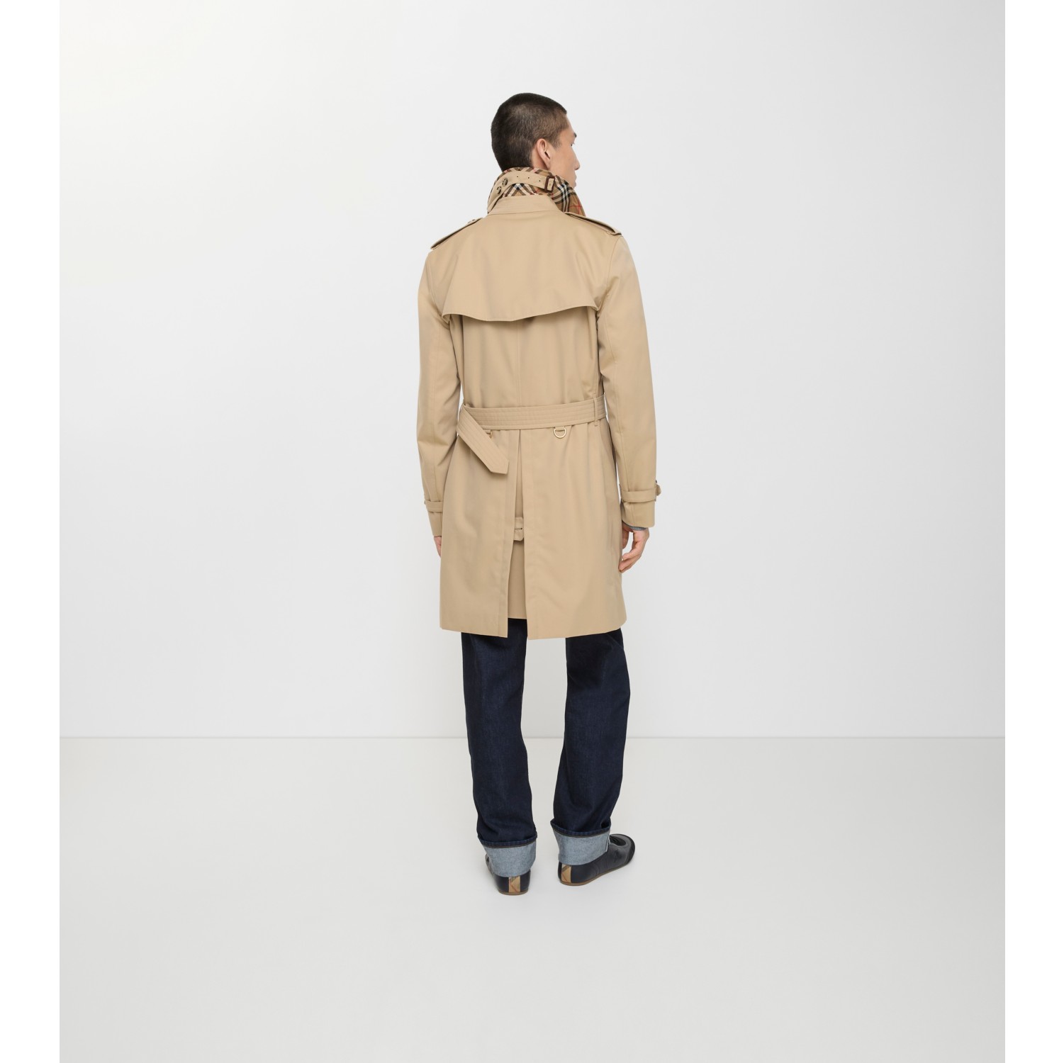 Mid-length Kensington Heritage Trench Coat in Honey beige - Men