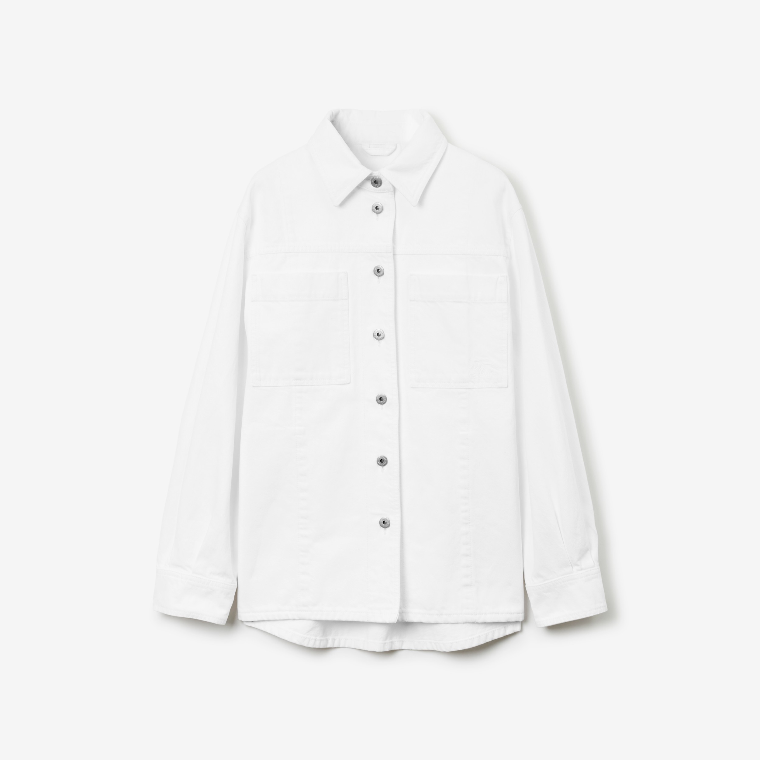 Camisa overshirt em brim (Branco) - Mulheres | Burberry® oficial - 1