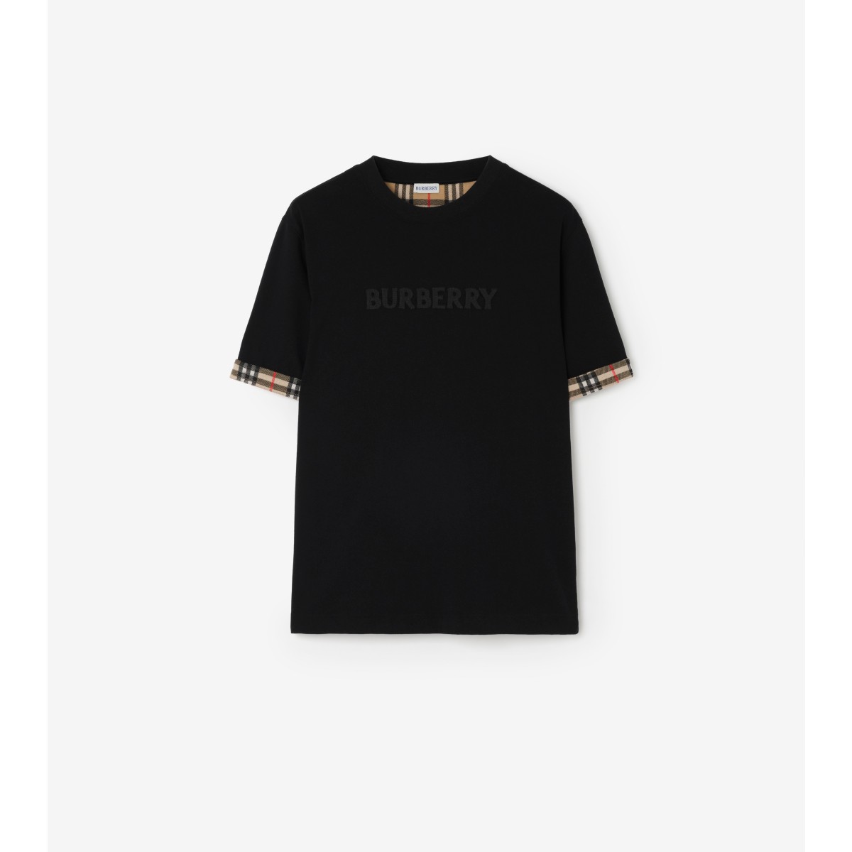  Check Trim Cotton T-shirt