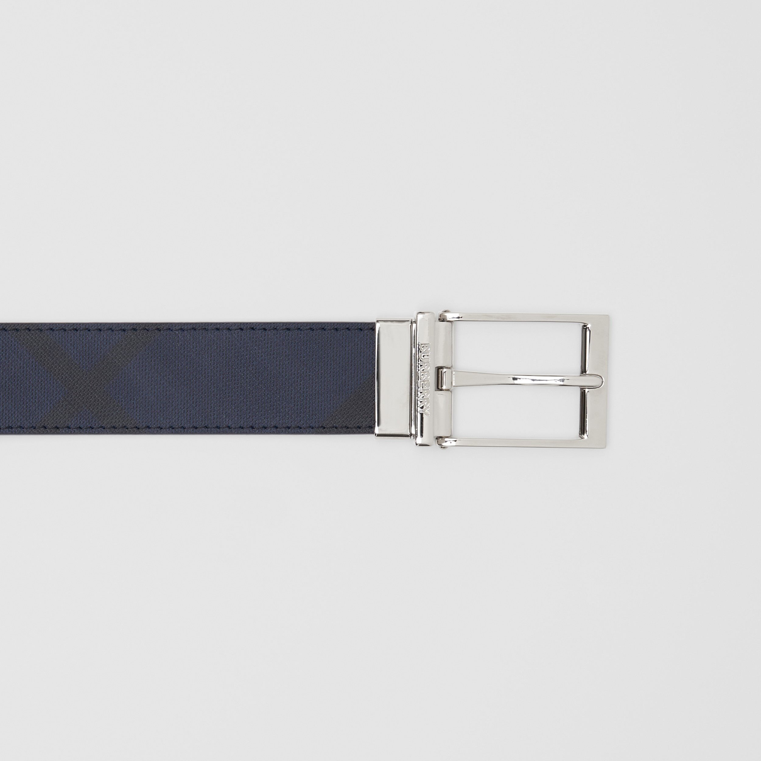 Reversible London Check and Leather Belt in Navy/blue - Men | Burberry® Official - 2