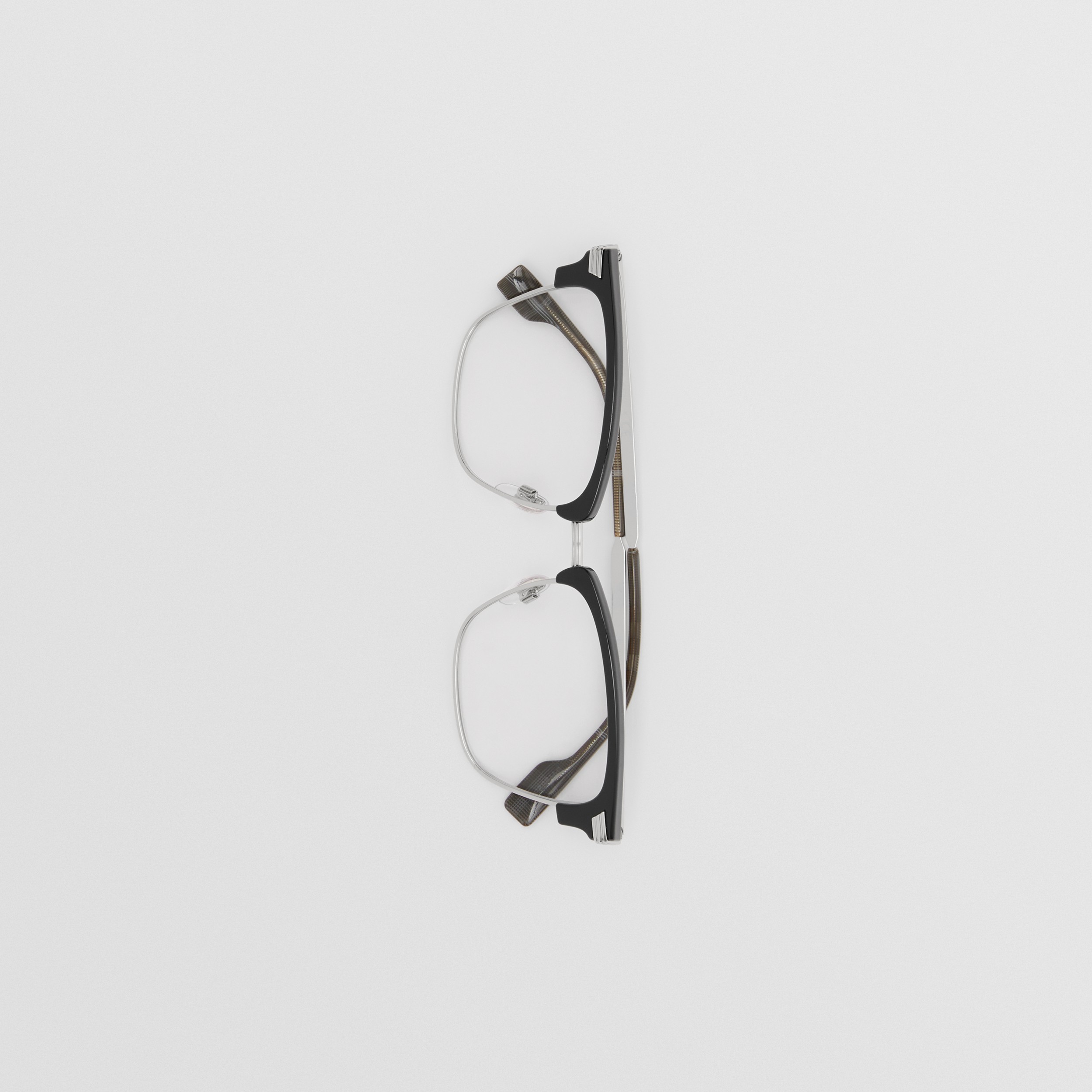 Square Optical Frames in Gunmetal Grey - Men | Burberry® Official - 3