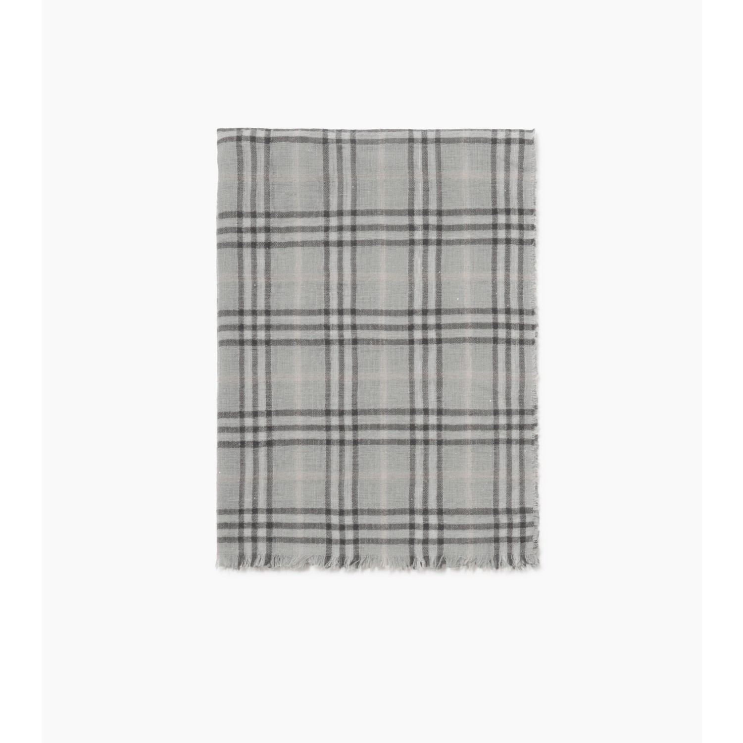 Écharpe large en laine et soie mélangées Check