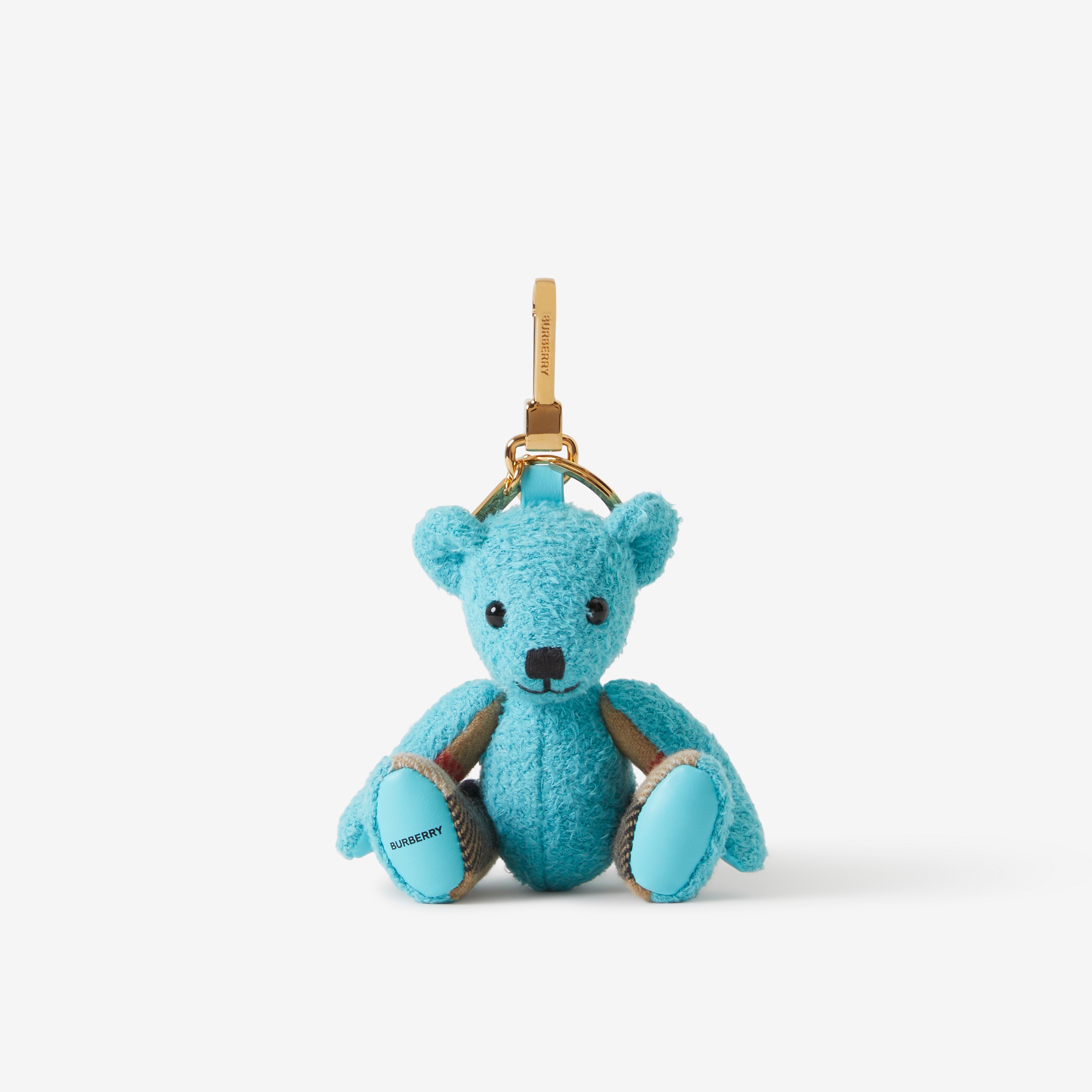Towelling Thomas Bear Charm in Vivid Turquoise - Women | Burberry® Official - 1