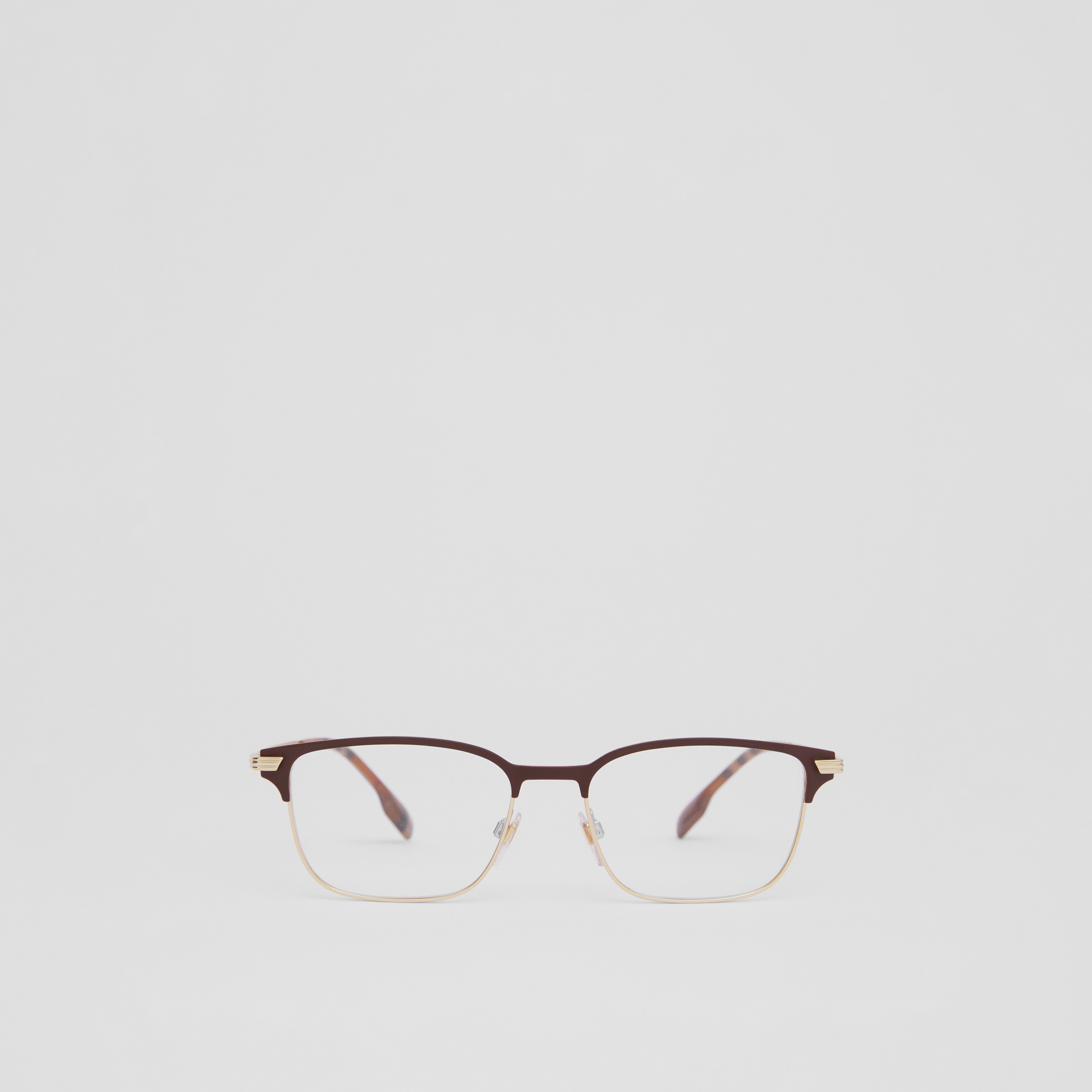 Rectangular Optical Frames in Birch Brown/light Gold - Men | Burberry® Official - 1