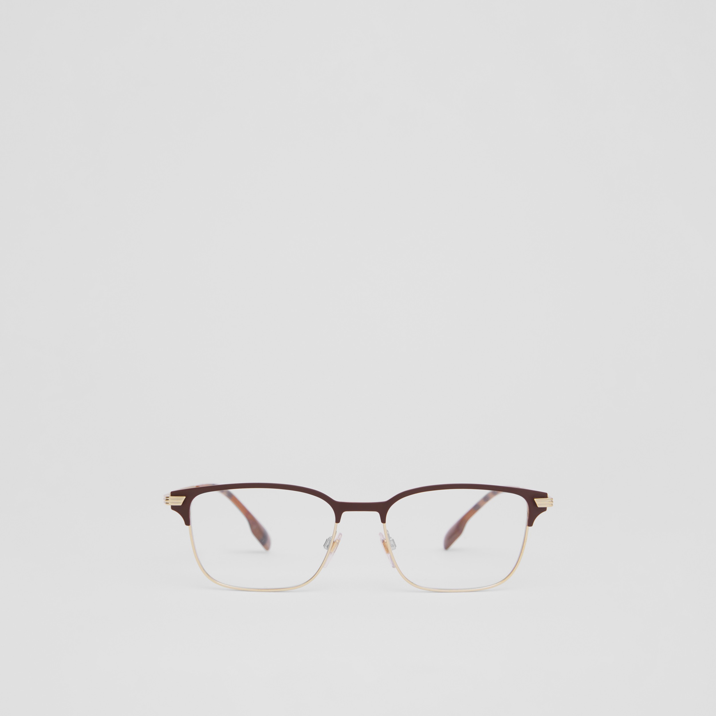 Rectangular Optical Frames in Birch Brown/light Gold - Men | Burberry®  Official