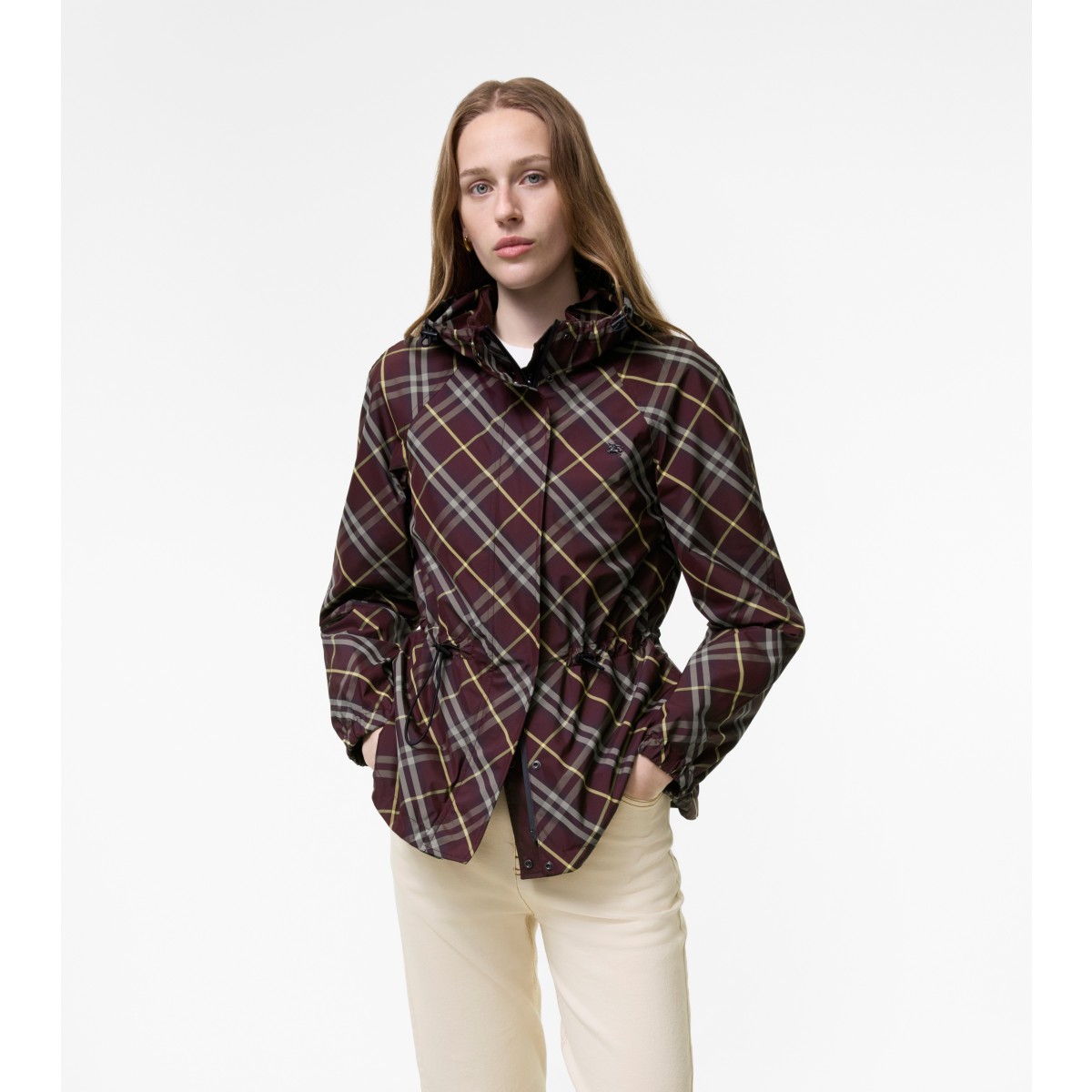  Check Reversible Nylon Hooded Jacket