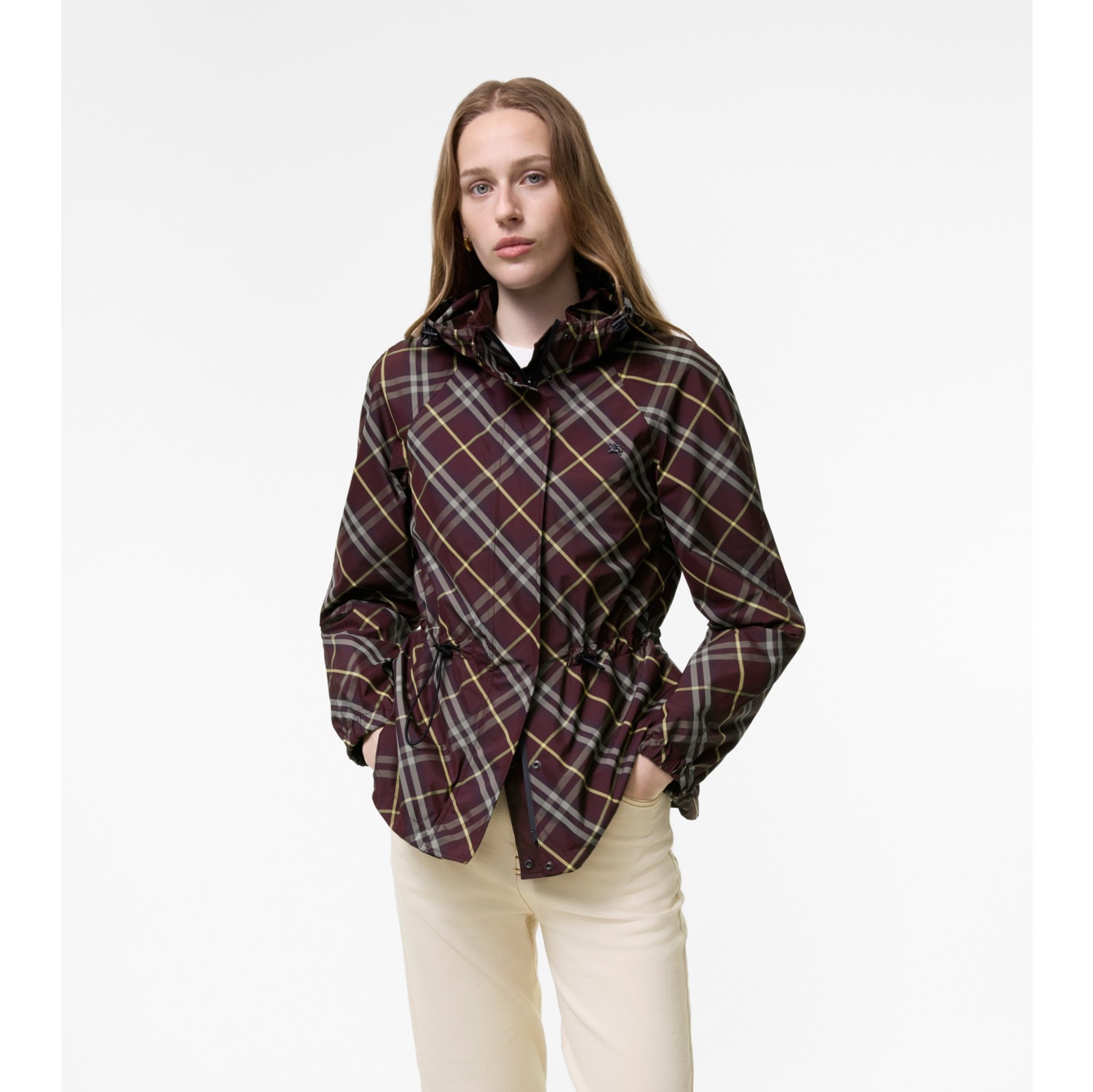 Reversible Check Nylon Hooded Jacket