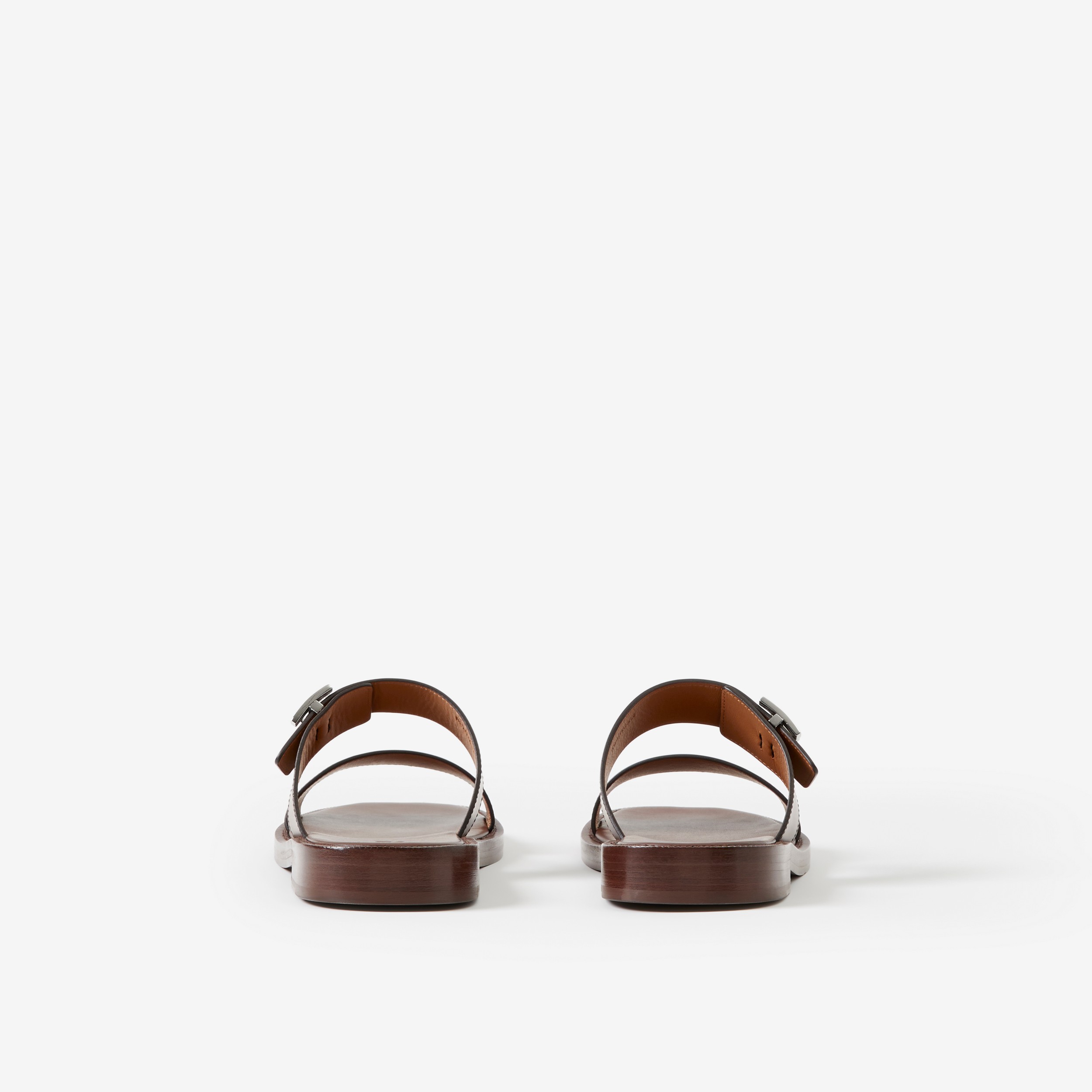 Monogram Motif Leather Sandals in Brown - Men | Burberry® Official - 3