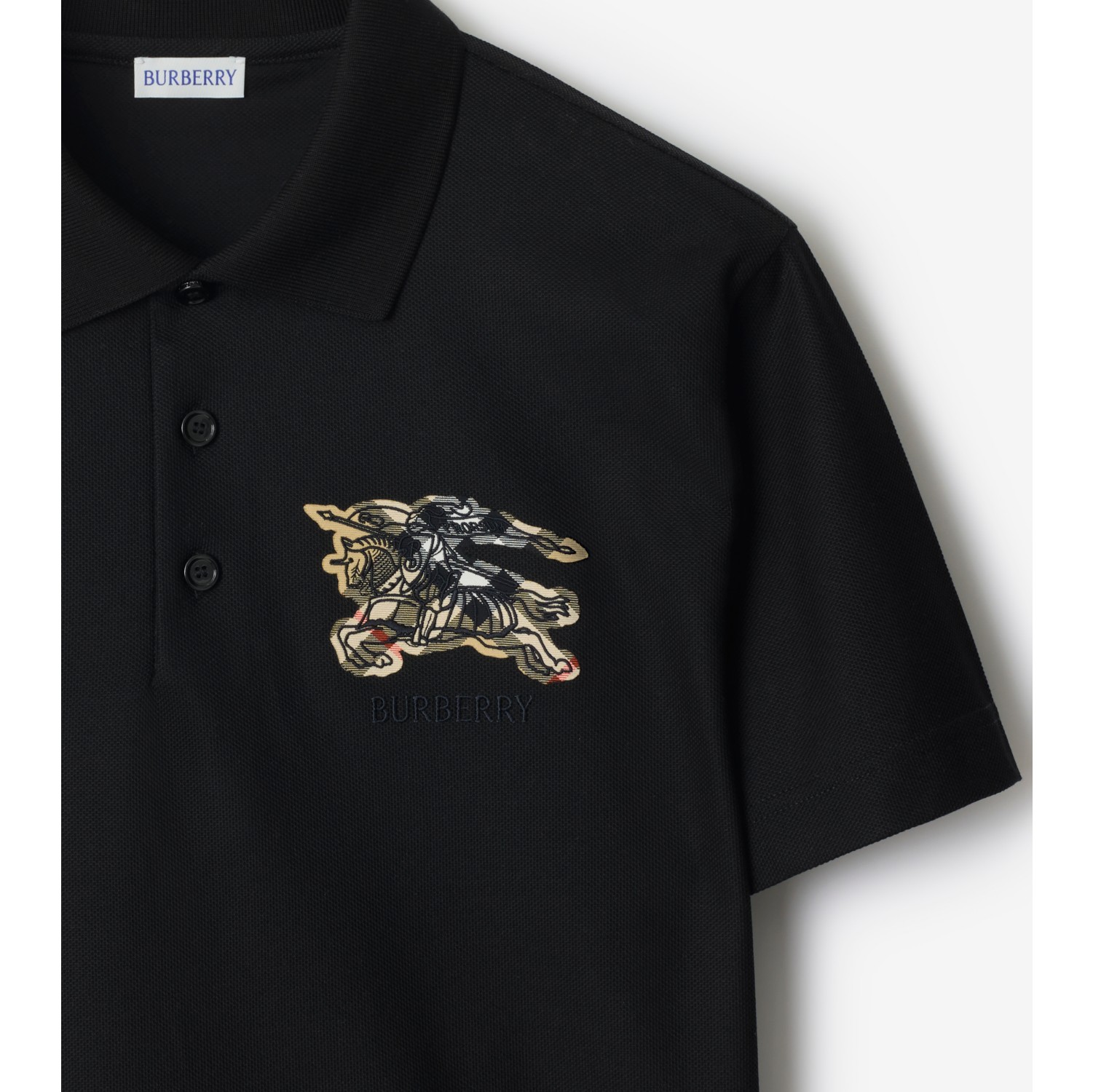 Camisa polo de algodão com EKD em estampa Check