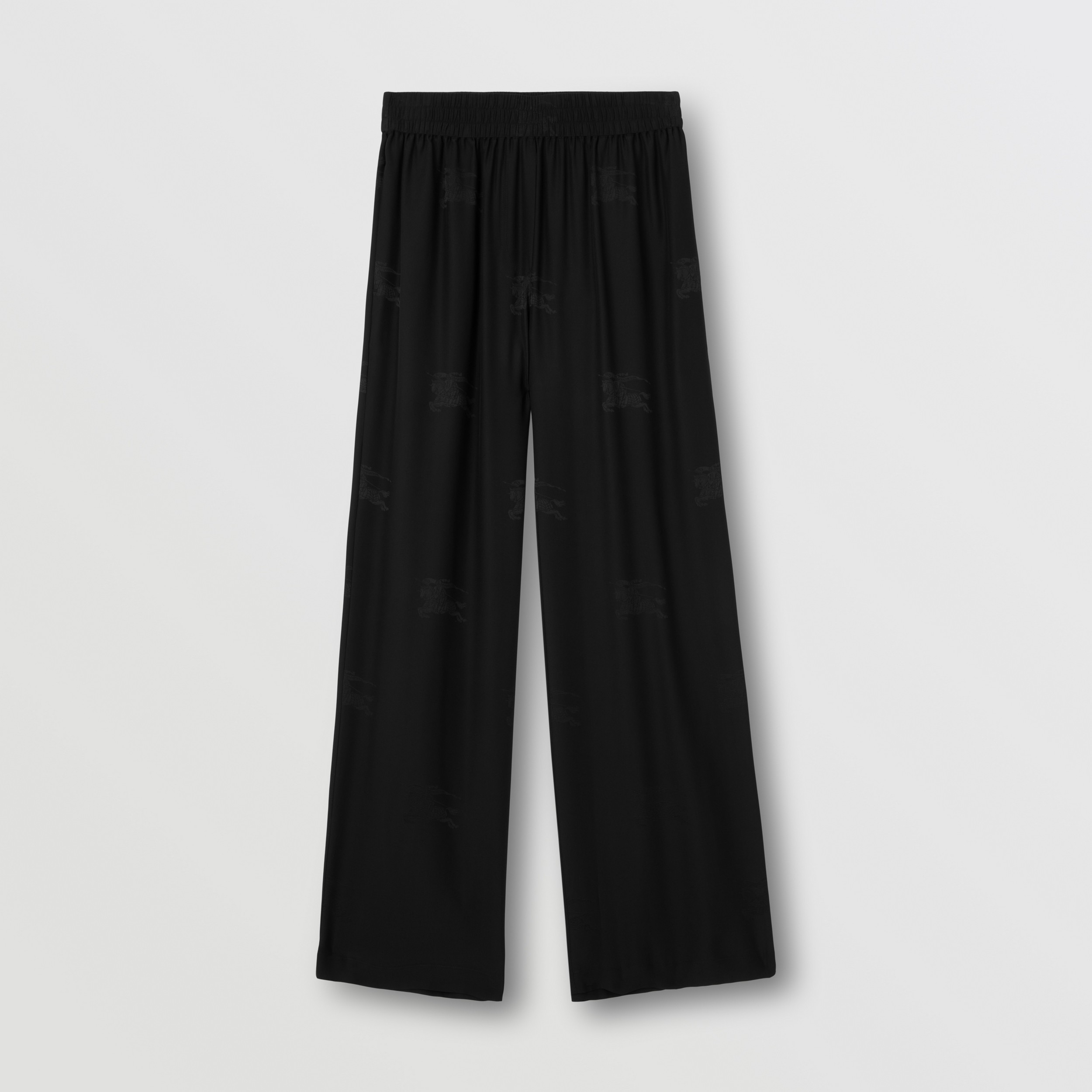 EKD Silk Jacquard Wide-leg Trousers in Black - Women | Burberry® Official - 4
