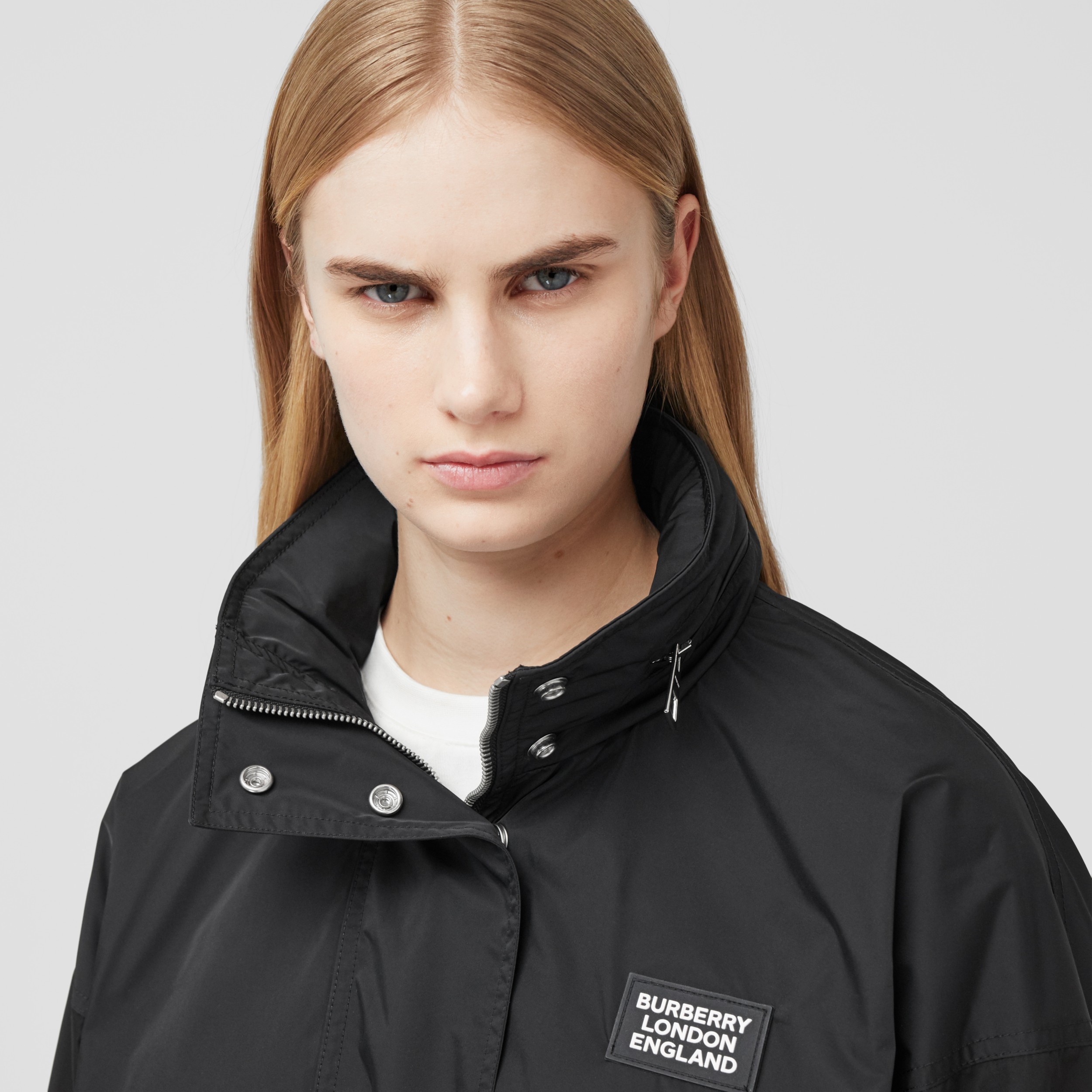 Packaway Hood Bio-based Nylon Jacket in Black - Women | Burberry United ...