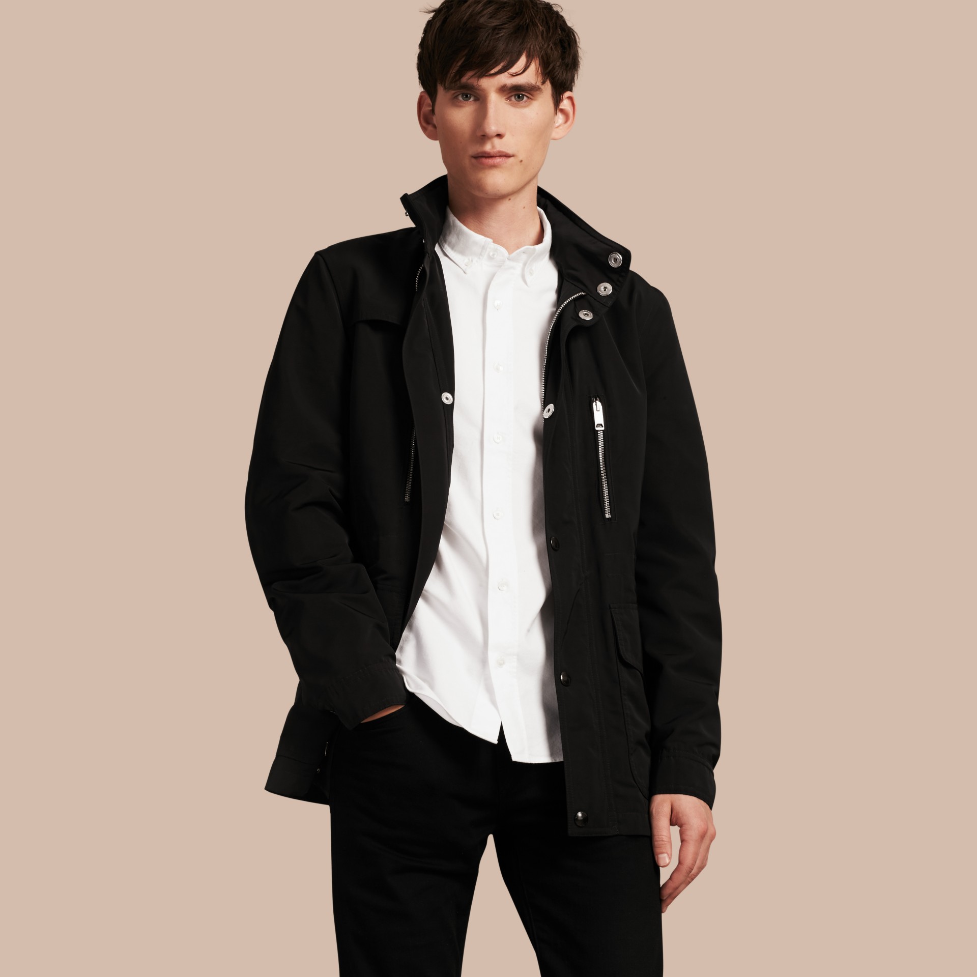 Packaway Hood Field Jacket in Black - Men | Burberry United States