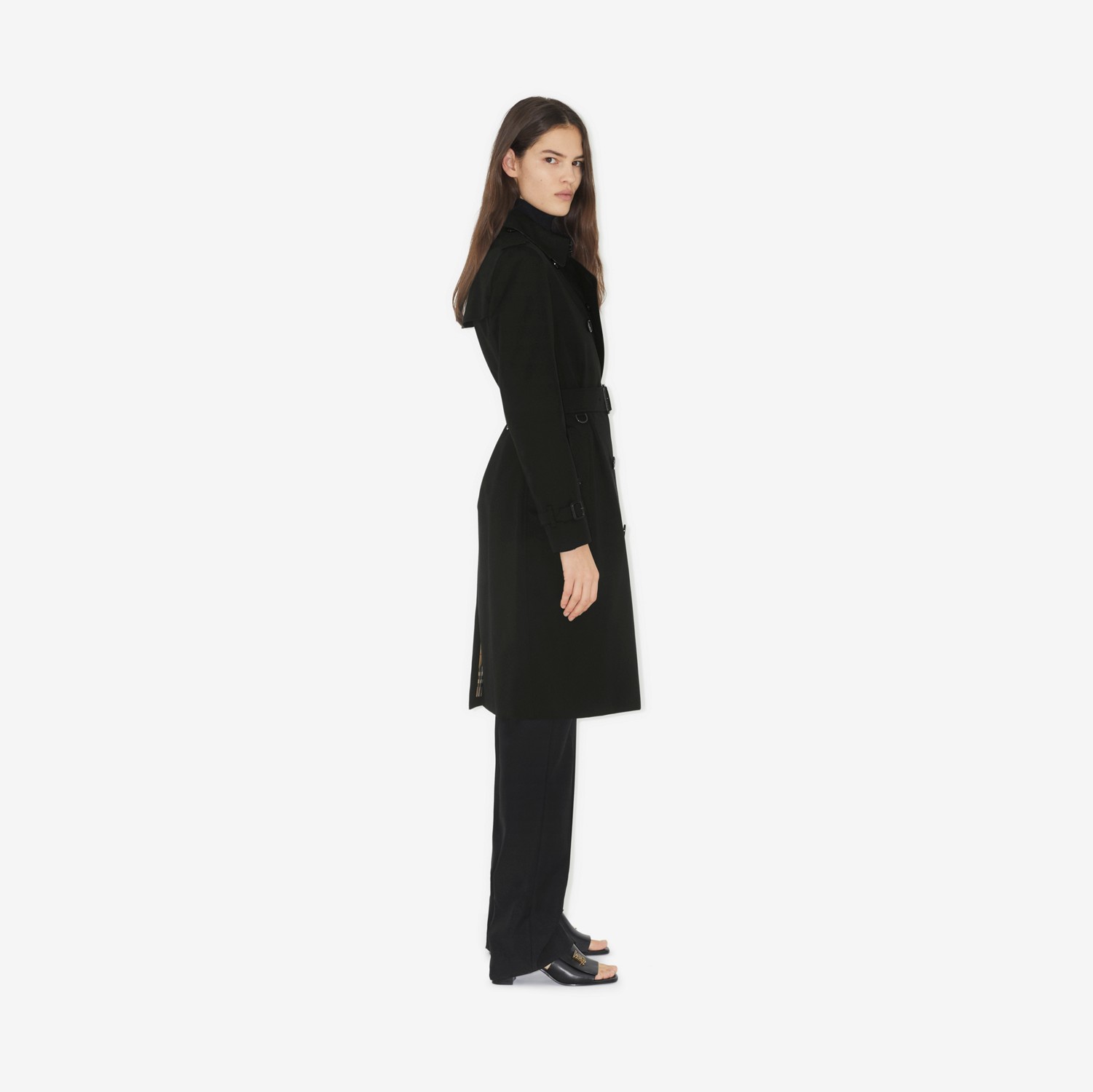 Long Kensington Heritage Trench Coat in Black - Women | Burberry® Official