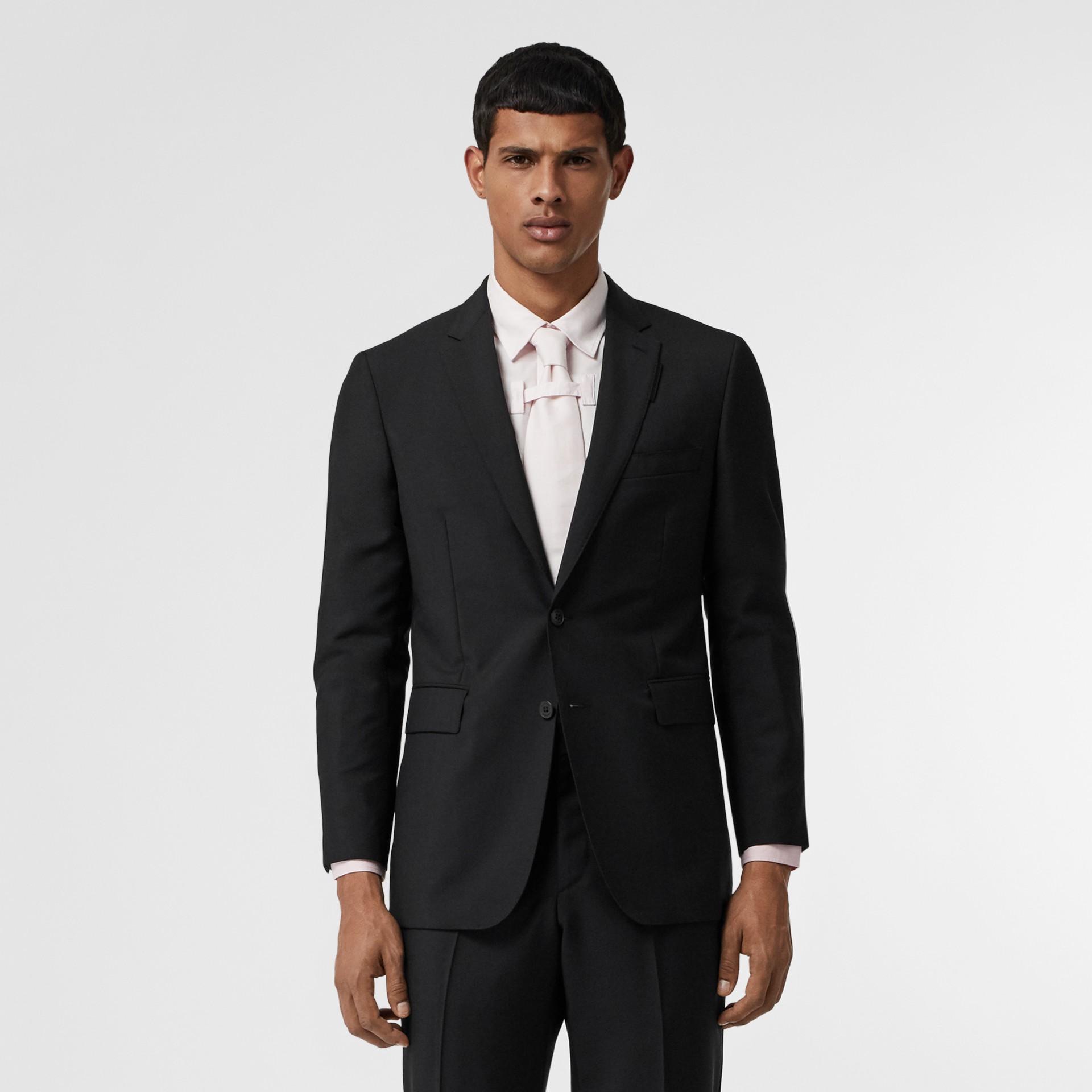 Slim Fit Wool Mohair Suit in Black Men Burberry United States