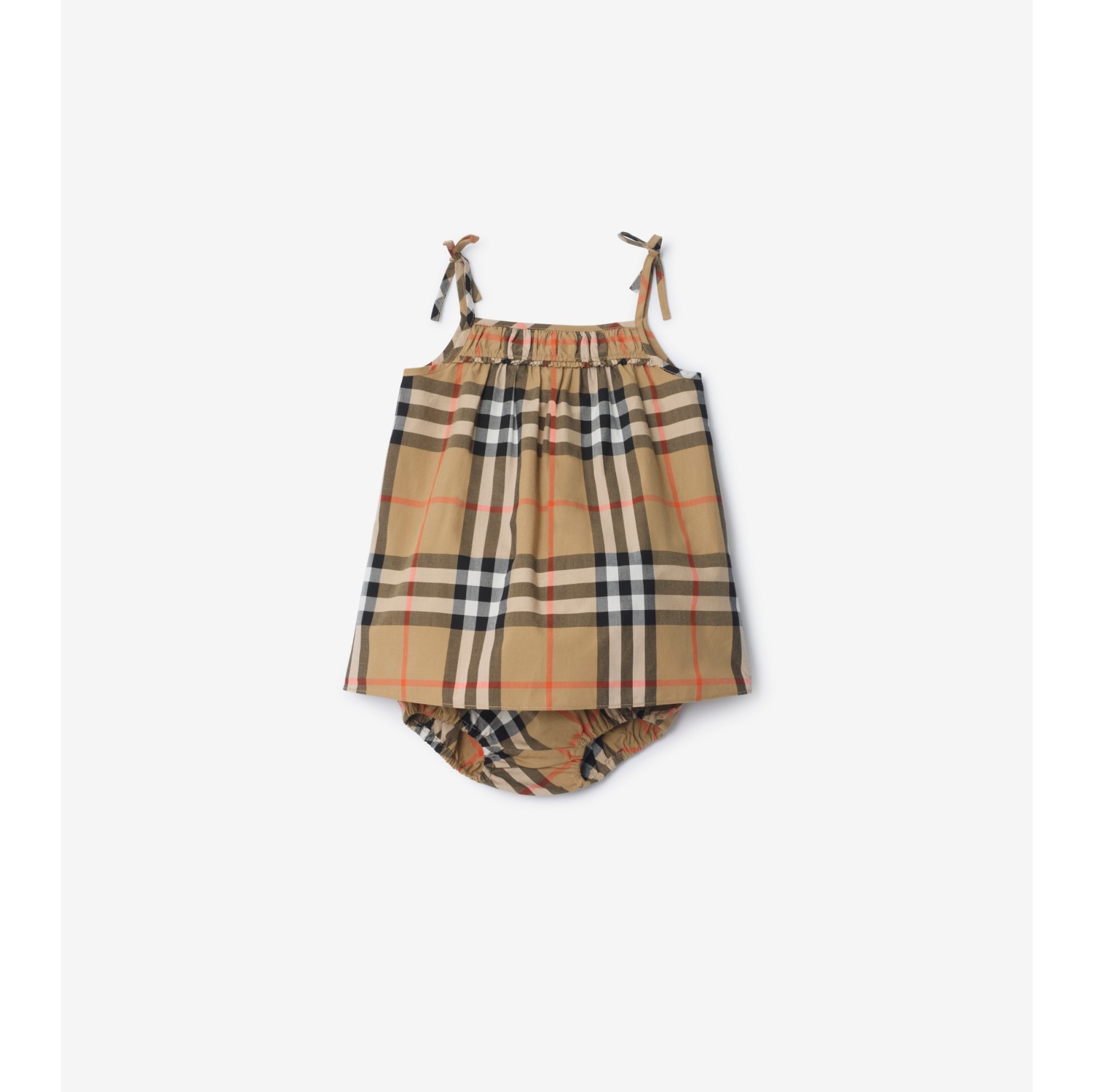 Check Cotton Dress with Bloomers