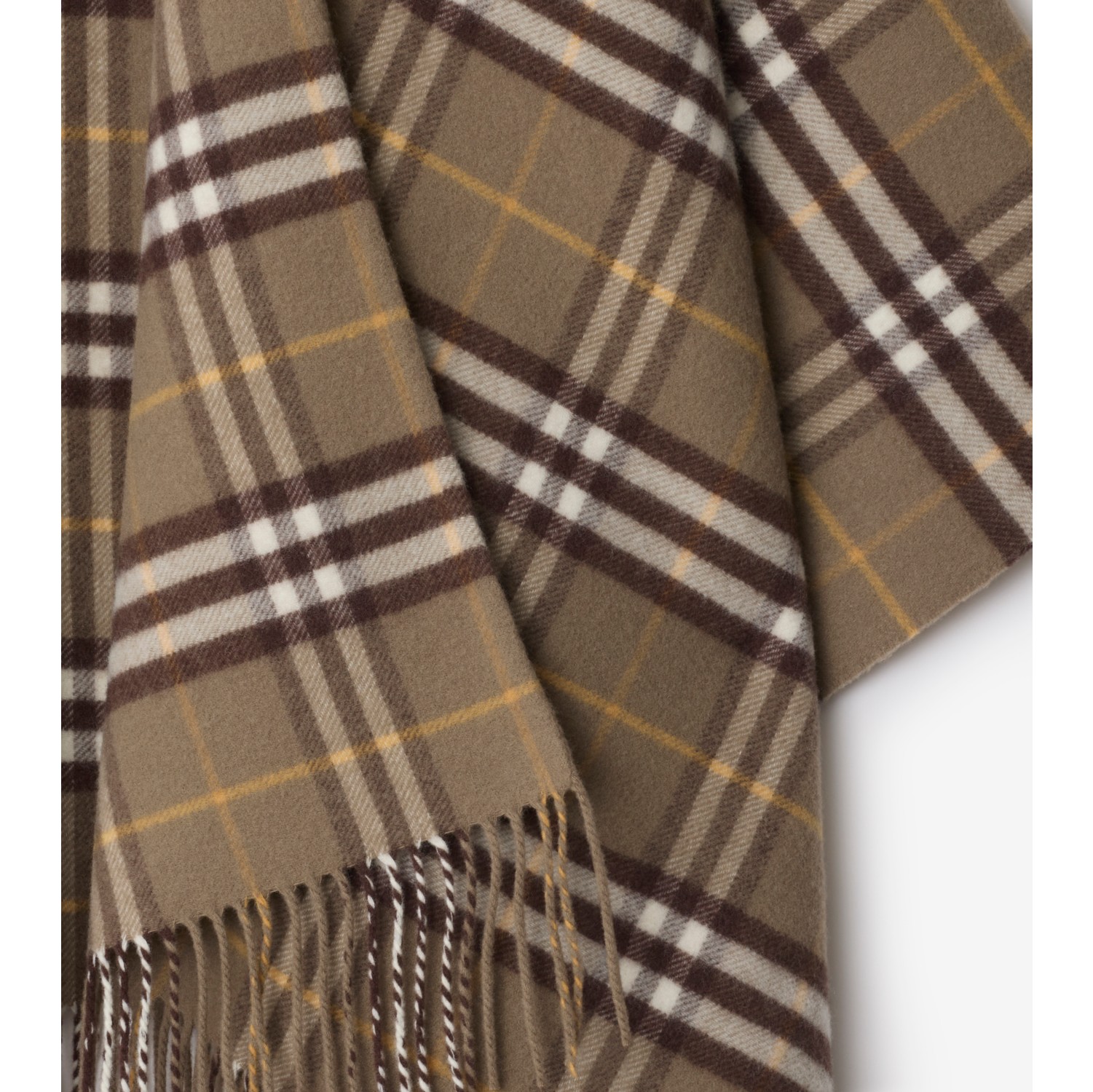 Mantella in lana e cashmere Check