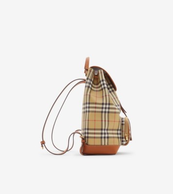 Check Backpack in Archive beige briar brown Women Burberry Official