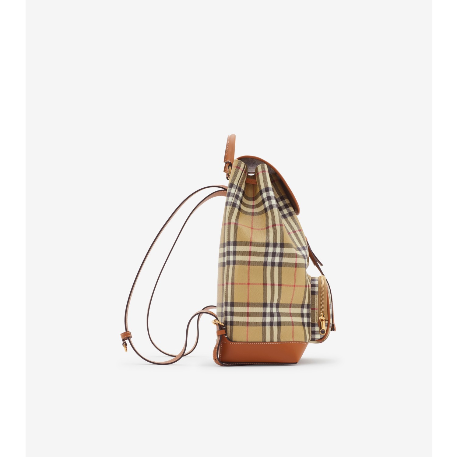 Mochila Check Beige vintage marron zarza Mujer Burberry oficial