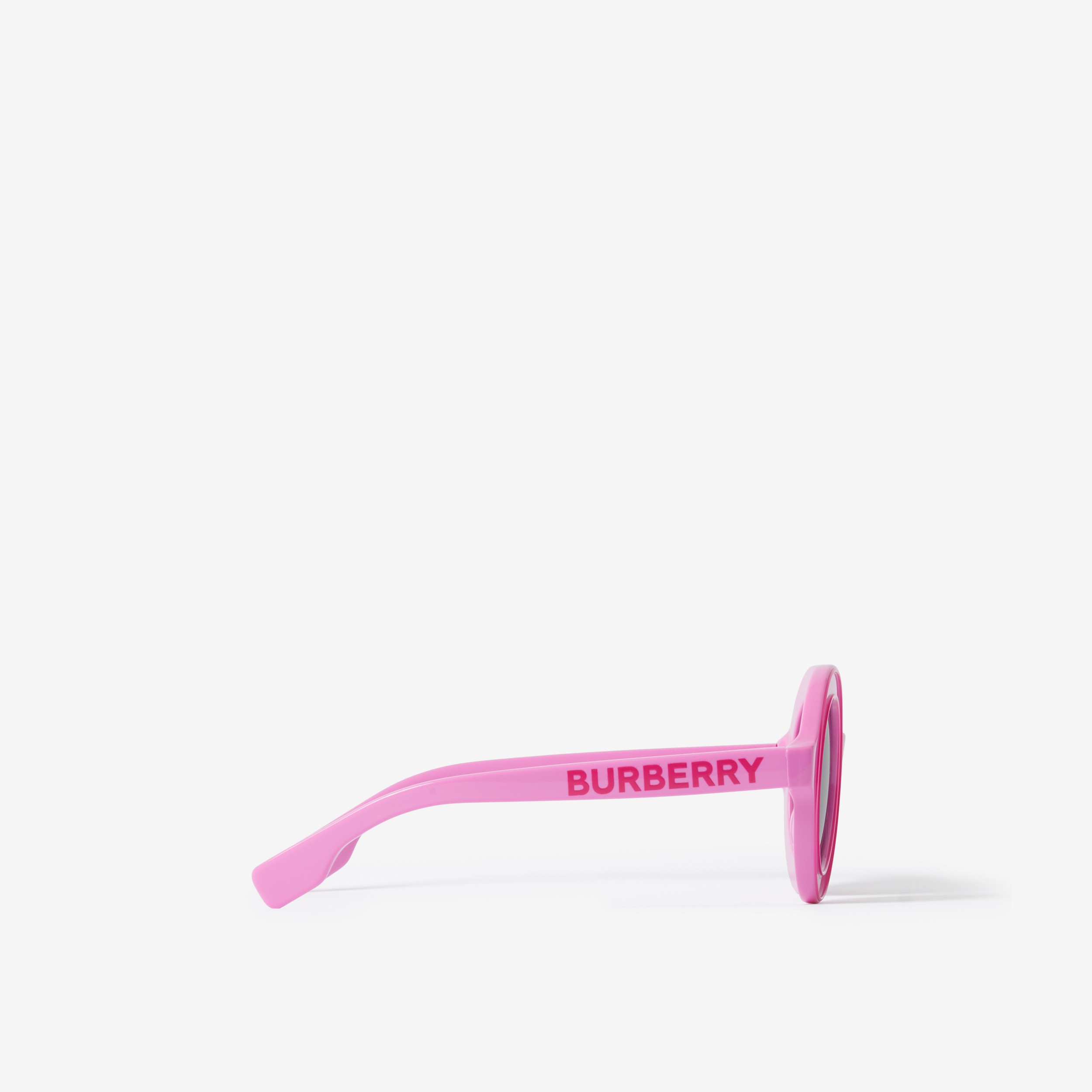 Logo Detail Round Frame Sunglasses in Pink - Children | Burberry® Official - 2